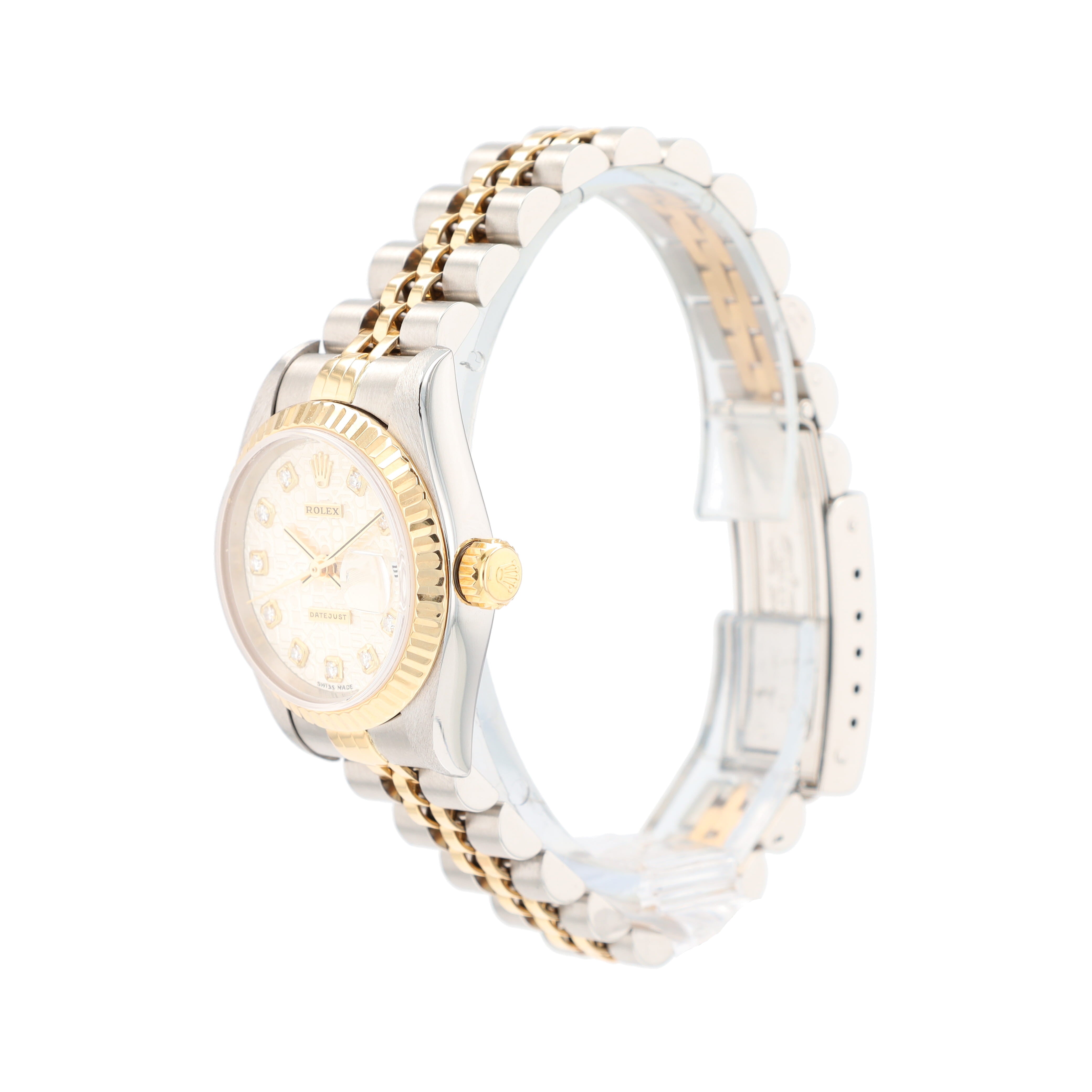 Rolex Datejust 69173 26mm Silver Jubilee Diamonds (N.S) Dial Fluted Bezel Jubilee Band
