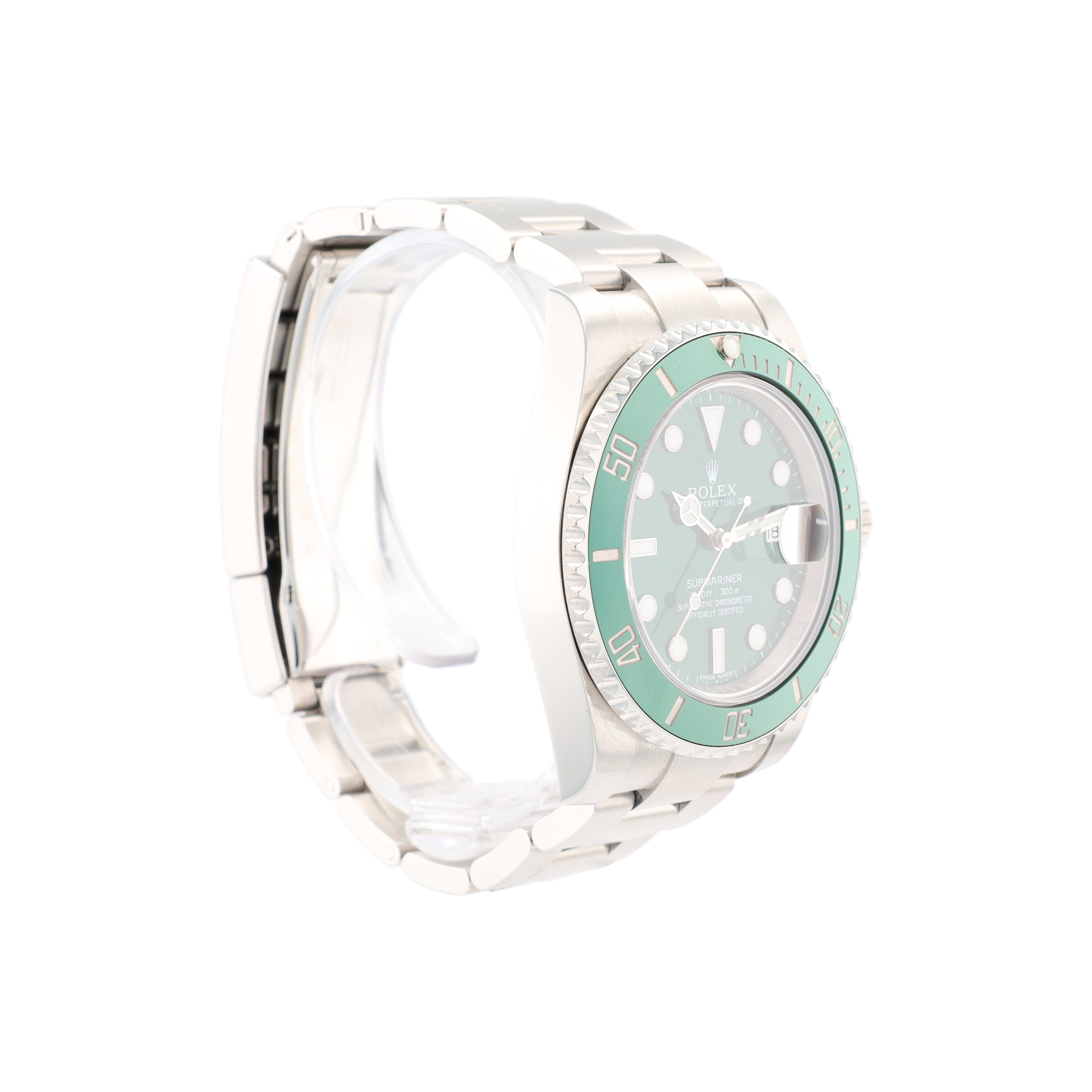 B&P Rolex Submariner 116610LV 40mm Green Luminous Dial Rotatable Bezel w/ Green Ceramic Insert Bezel Oyster Band - Luxuriant Concierge