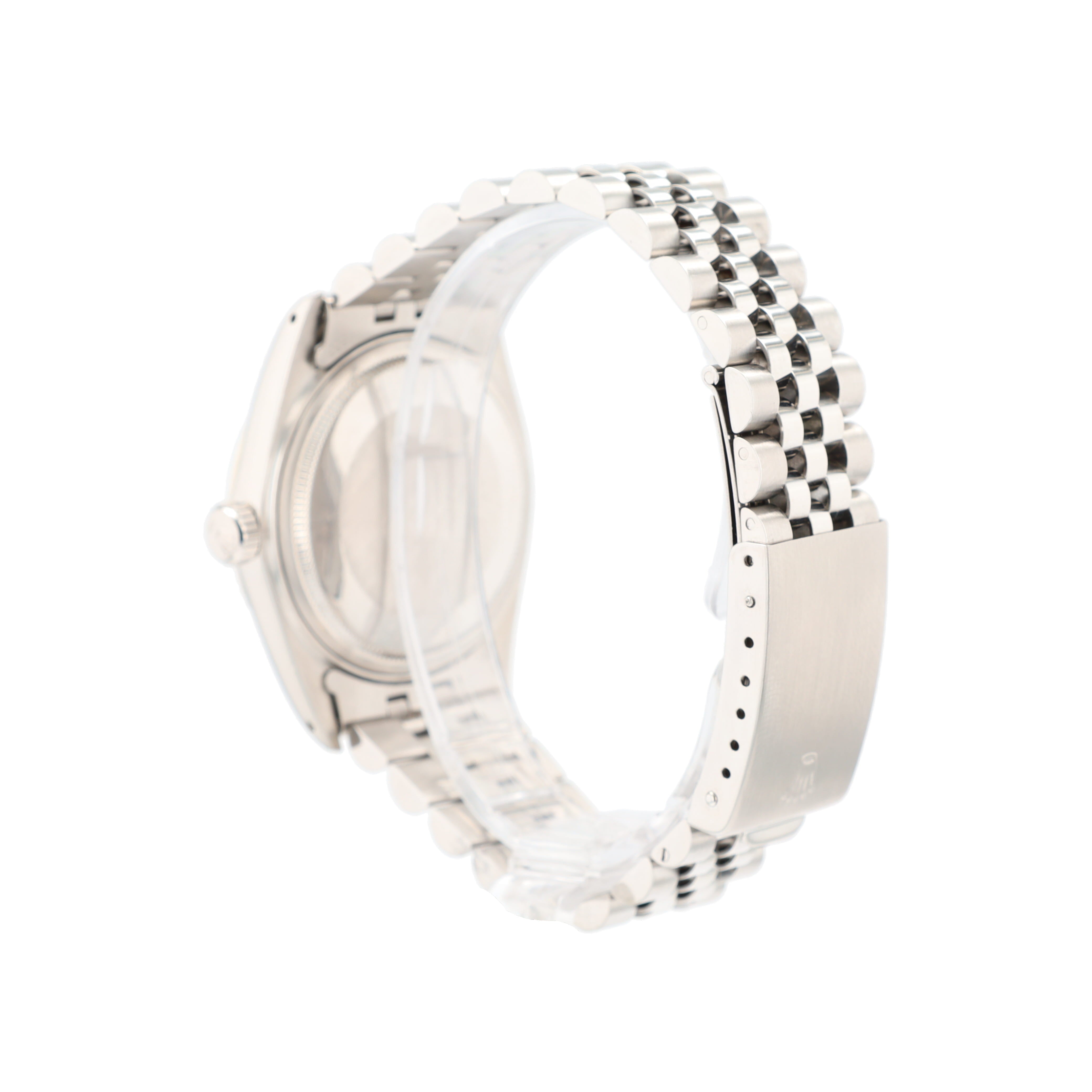 B&P Rolex Datejust 16014 36mm Silver Linen Index Dial Fluted Bezel Jubilee Band - Luxuriant Concierge