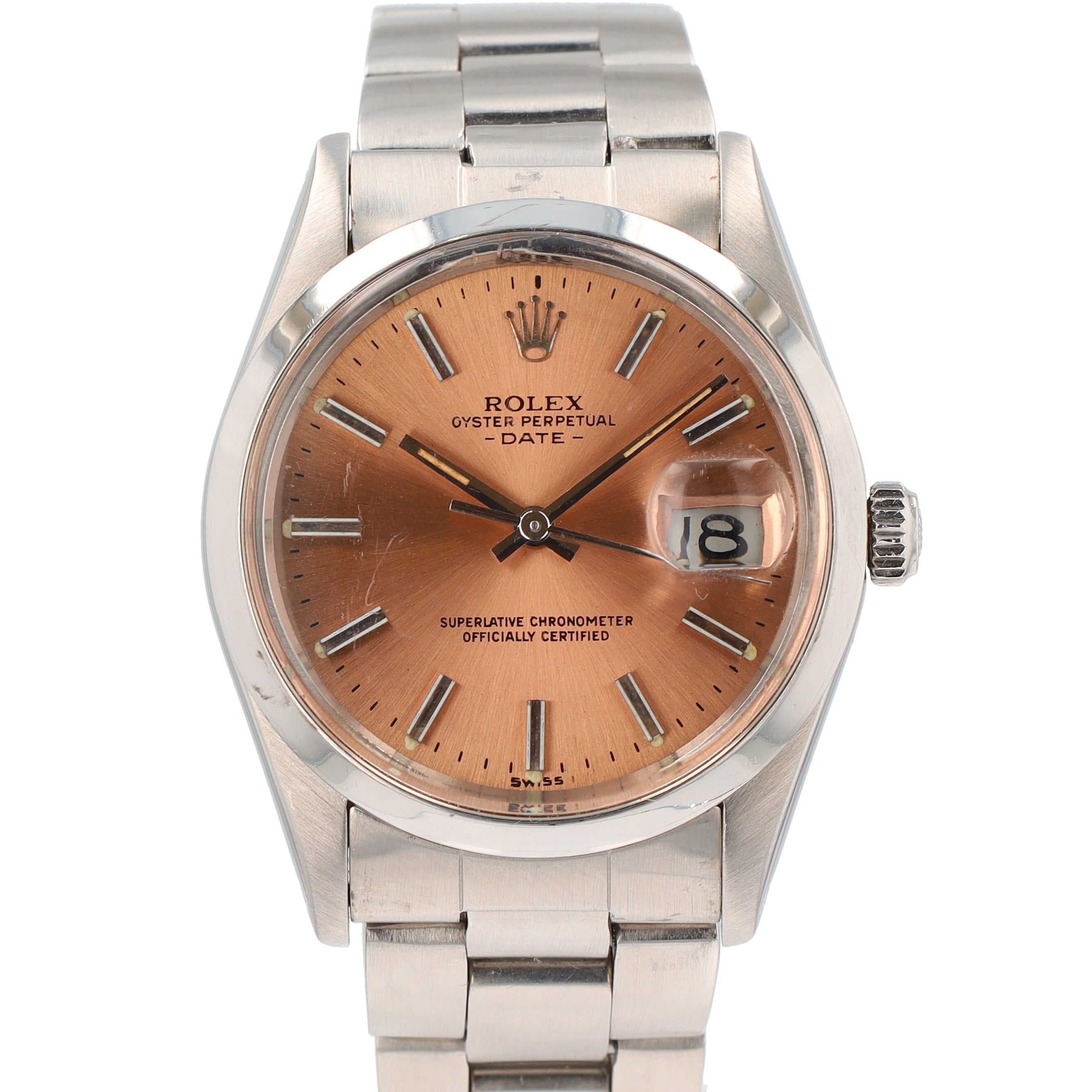 Rolex Datejust 15000 36mm Salmon Fatboy Dial Smooth Bezel Oyster Band - Luxuriant Concierge