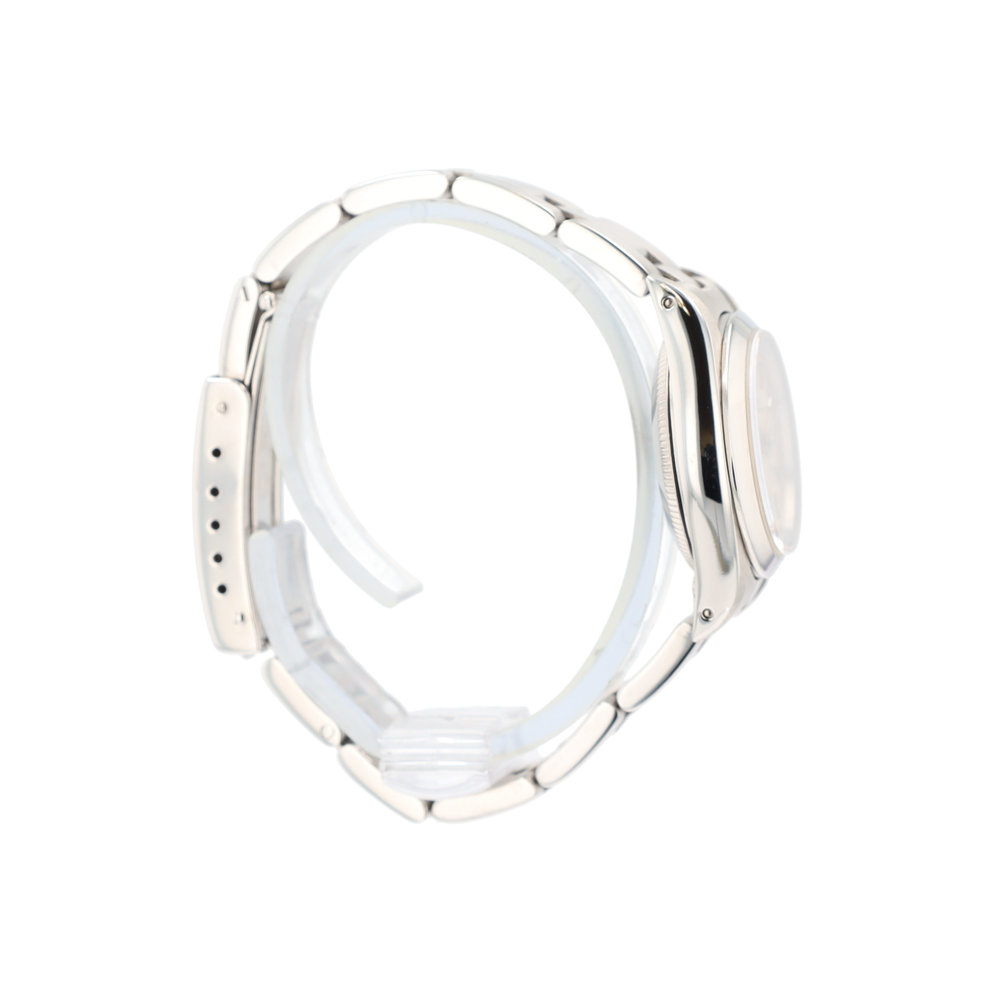 Rolex Oyster Perpetual 67180 24mm Silver Index Dial Smooth Bezel Oyster Band