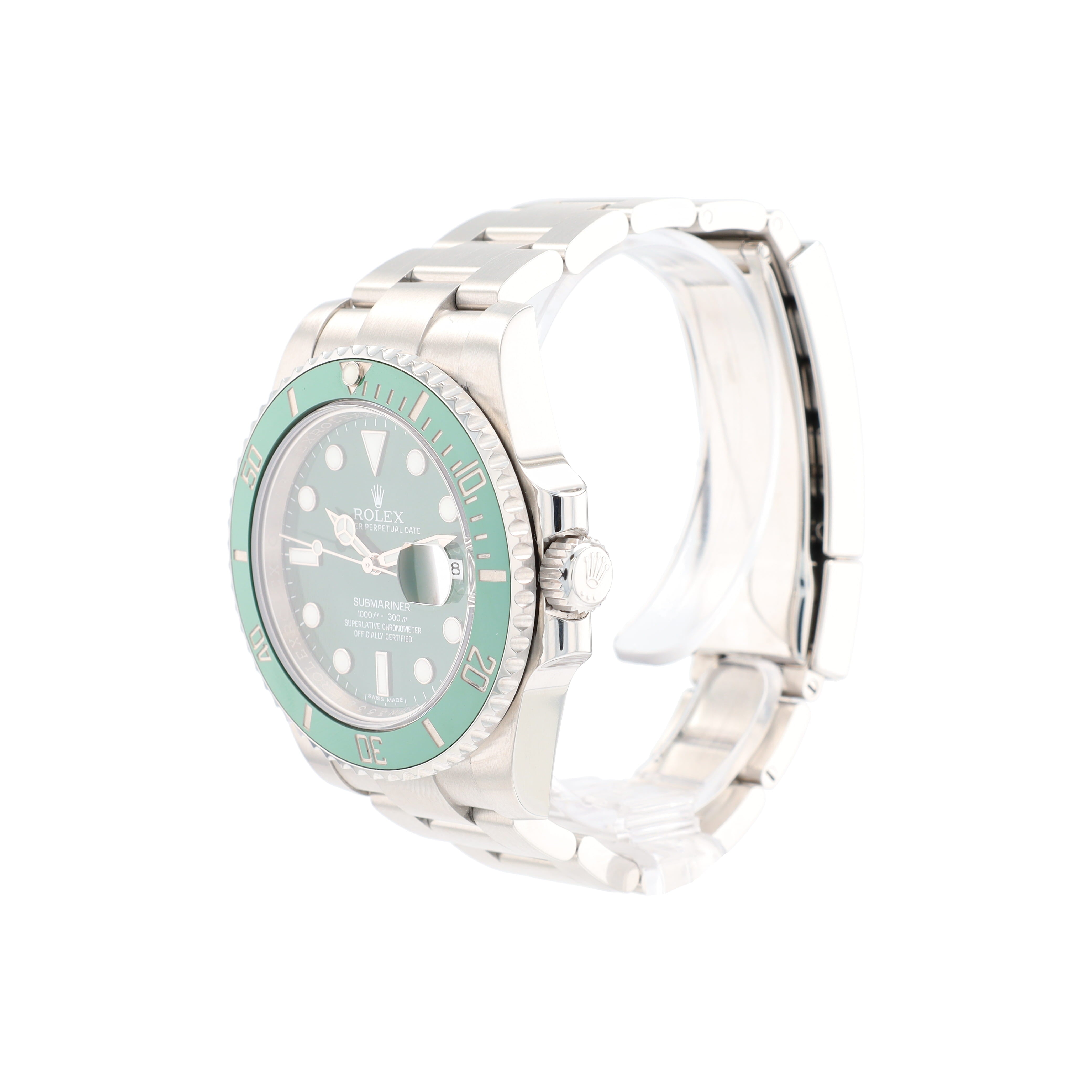 B&P Rolex Submariner 116610LV 40mm Green Luminous Dial Rotatable Bezel w/ Green Ceramic Insert Bezel Oyster Band - Luxuriant Concierge