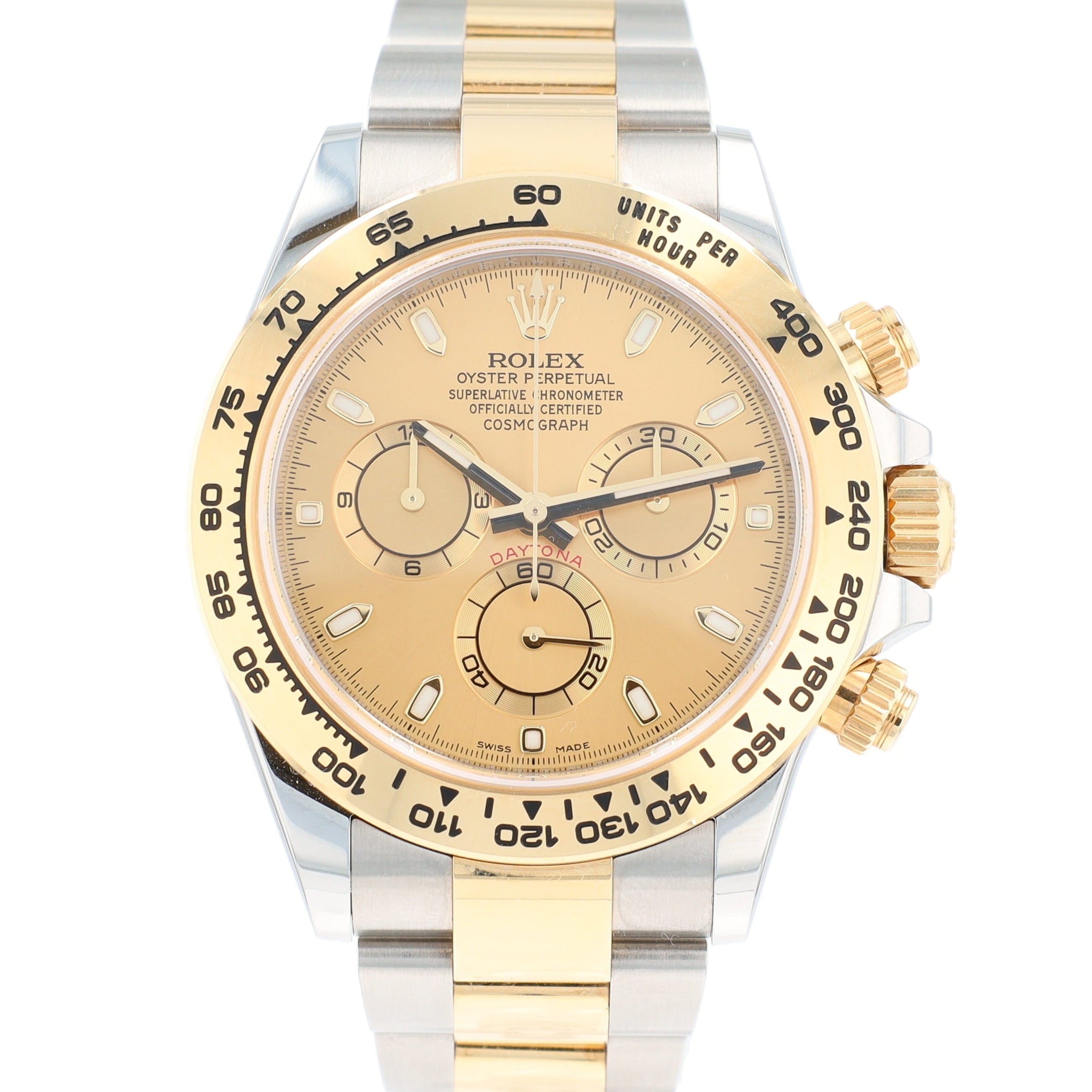 B&P Rolex Daytona 116503 40mm Champagne Small Index Luminous Dial Tachymetre Bezel Oyster Band - Luxuriant Concierge