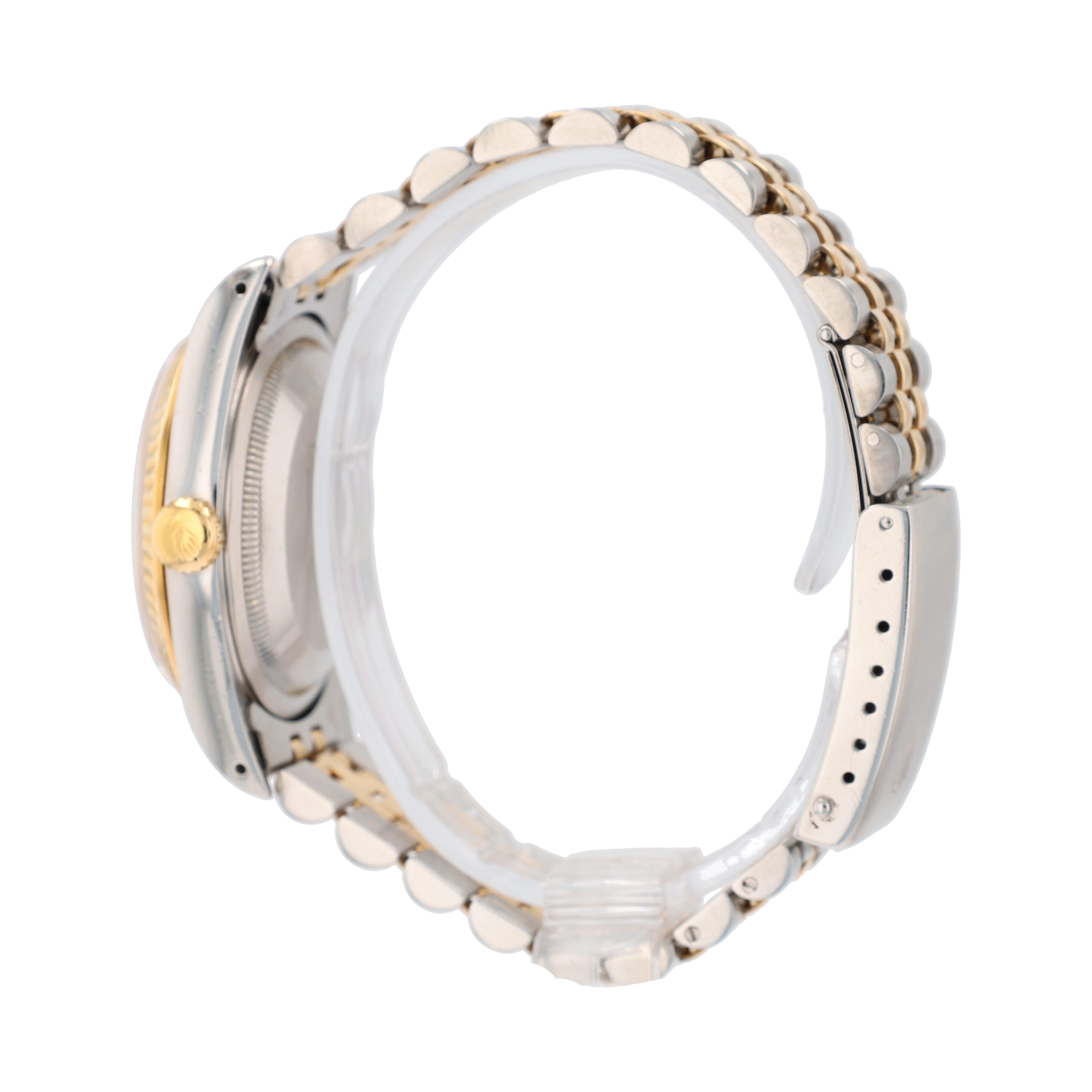Rolex Datejust 16233 36mm Champagne Index Dial Fluted Bezel Jubilee Band - Luxuriant Concierge