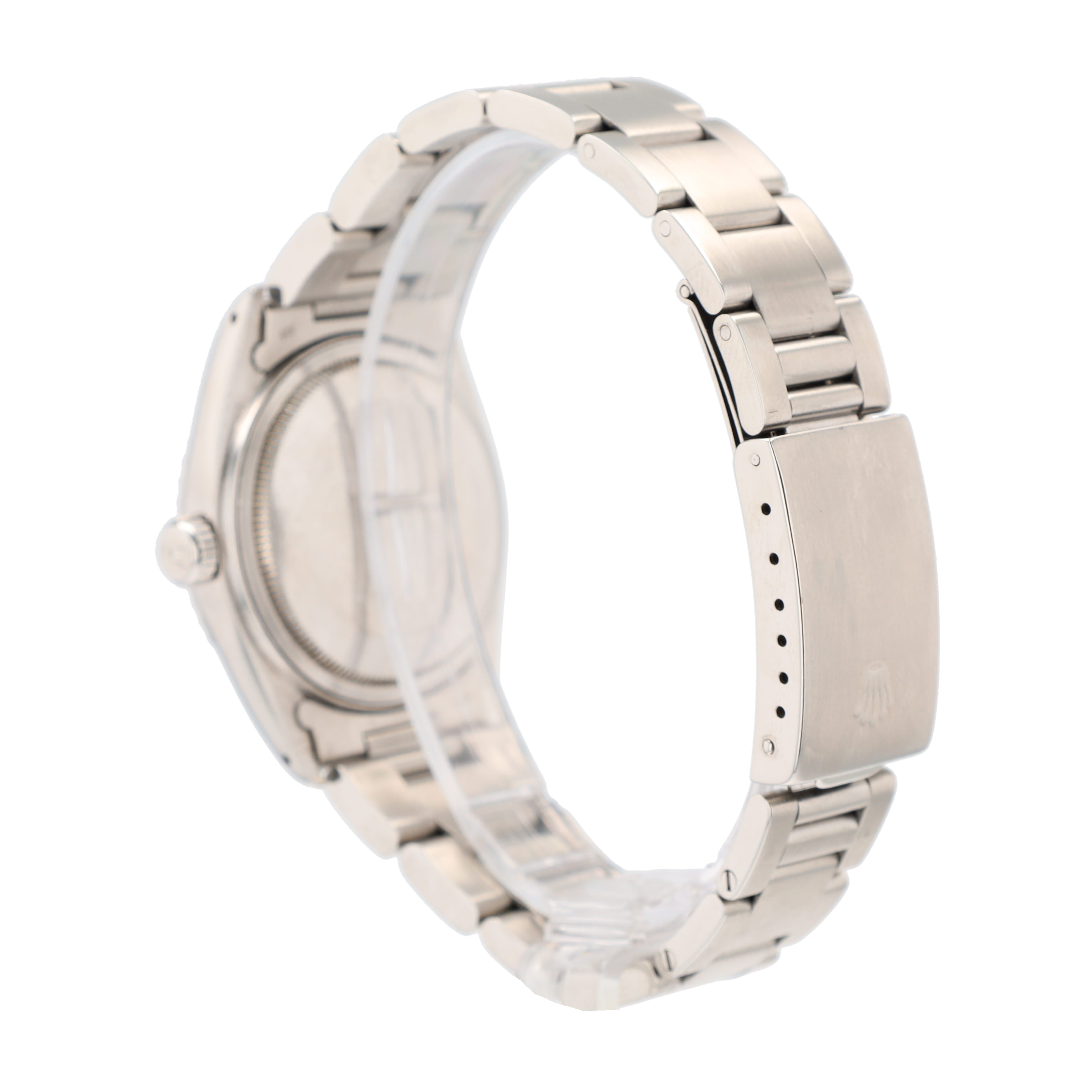 Rolex Datejust  16030 36mm Silver Index Dial Engine-Turned Bezel Oyster Band - Luxuriant Concierge