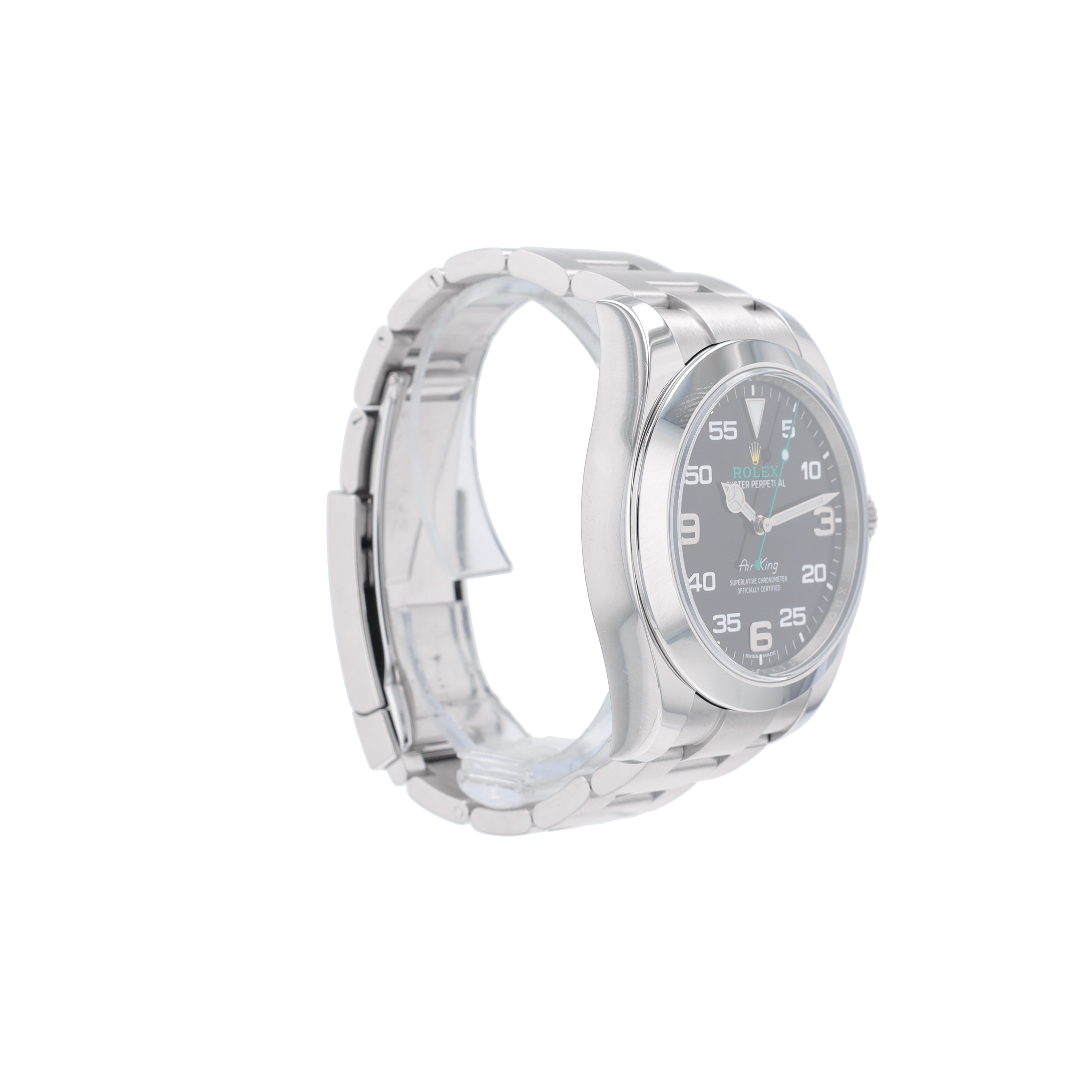 B&P Rolex Air-King 116900 40mm Black Arabic Dial Arabic Bezel Band