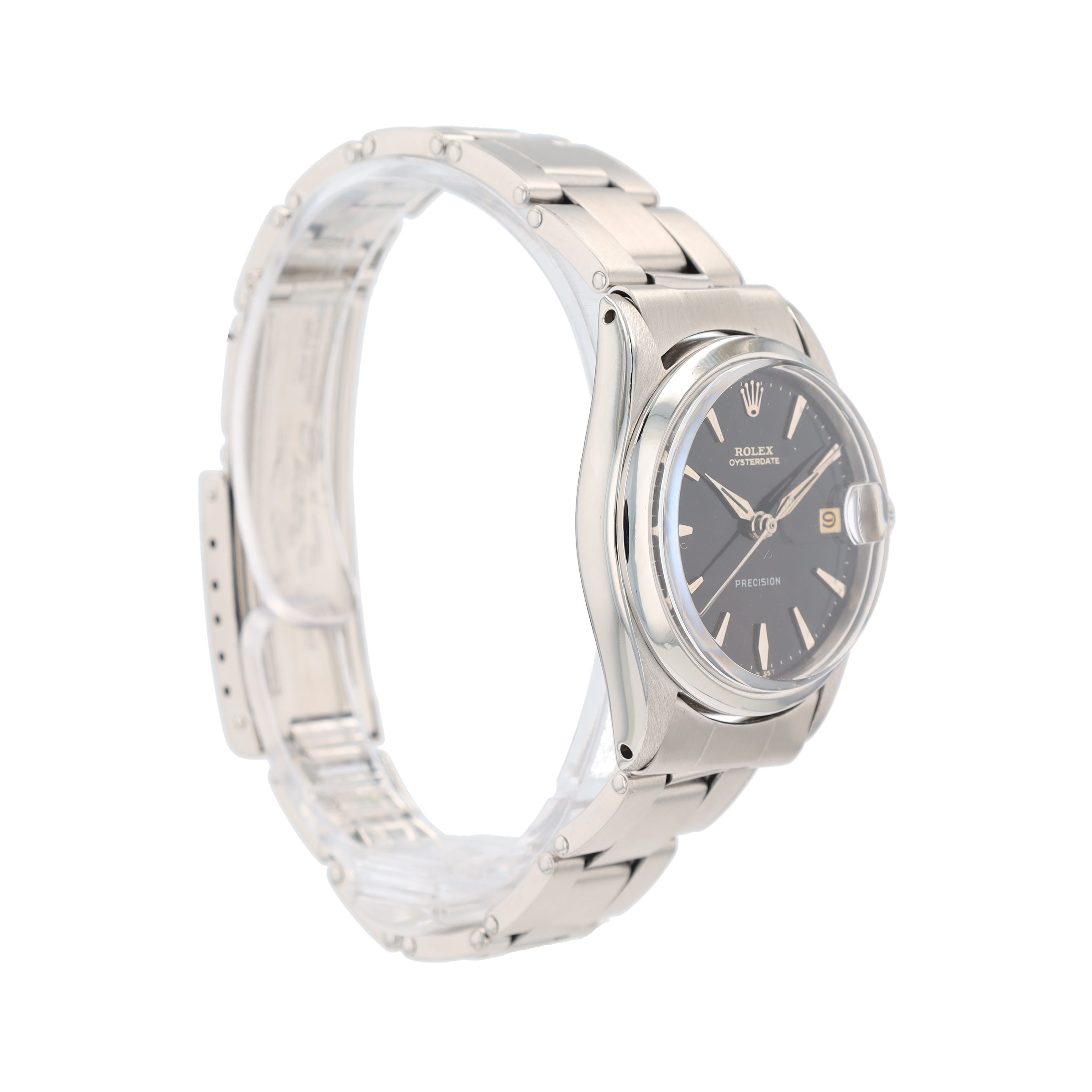 Rolex Oyster Perpetual 6466 31mm Black Index Dial Smooth Bezel Band