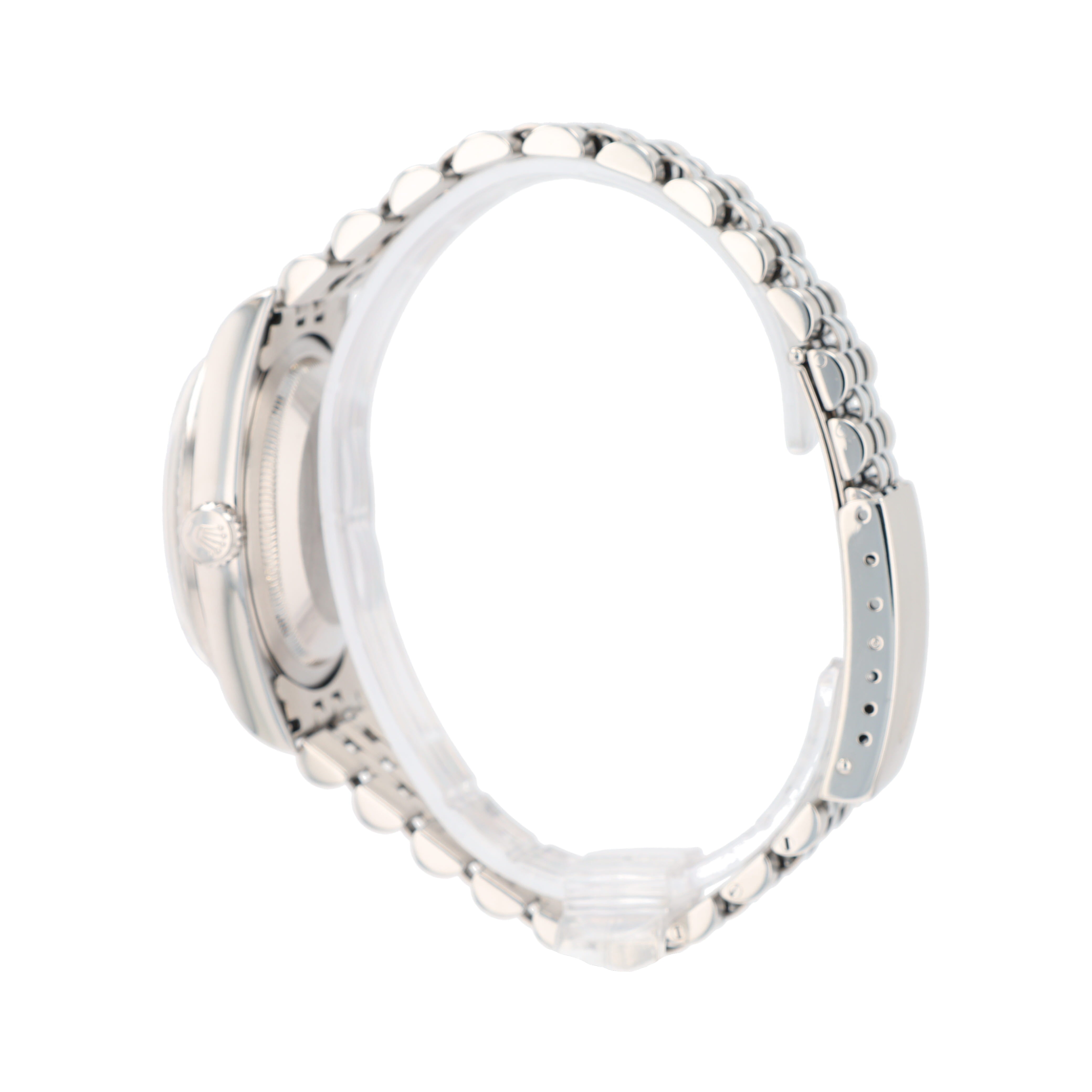 B&P Rolex Datejust 16220 36mm Silver Index w/roman Track Dial Engine-Turned Bezel Jubilee Band - Luxuriant Concierge