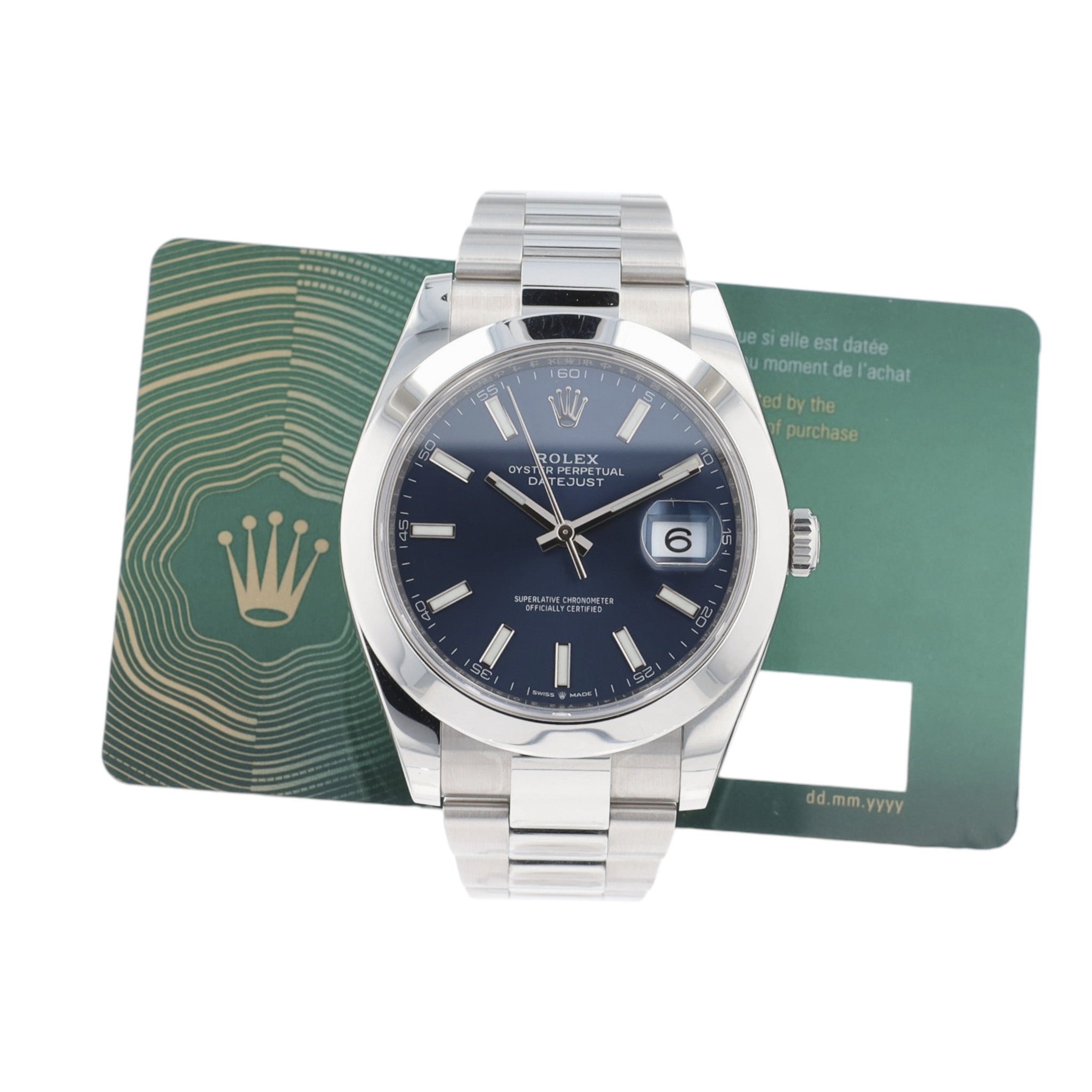 Rolex Datejust 41 126300 41mm Blue Index Stainless Steel Oyster Band Auto Watch
