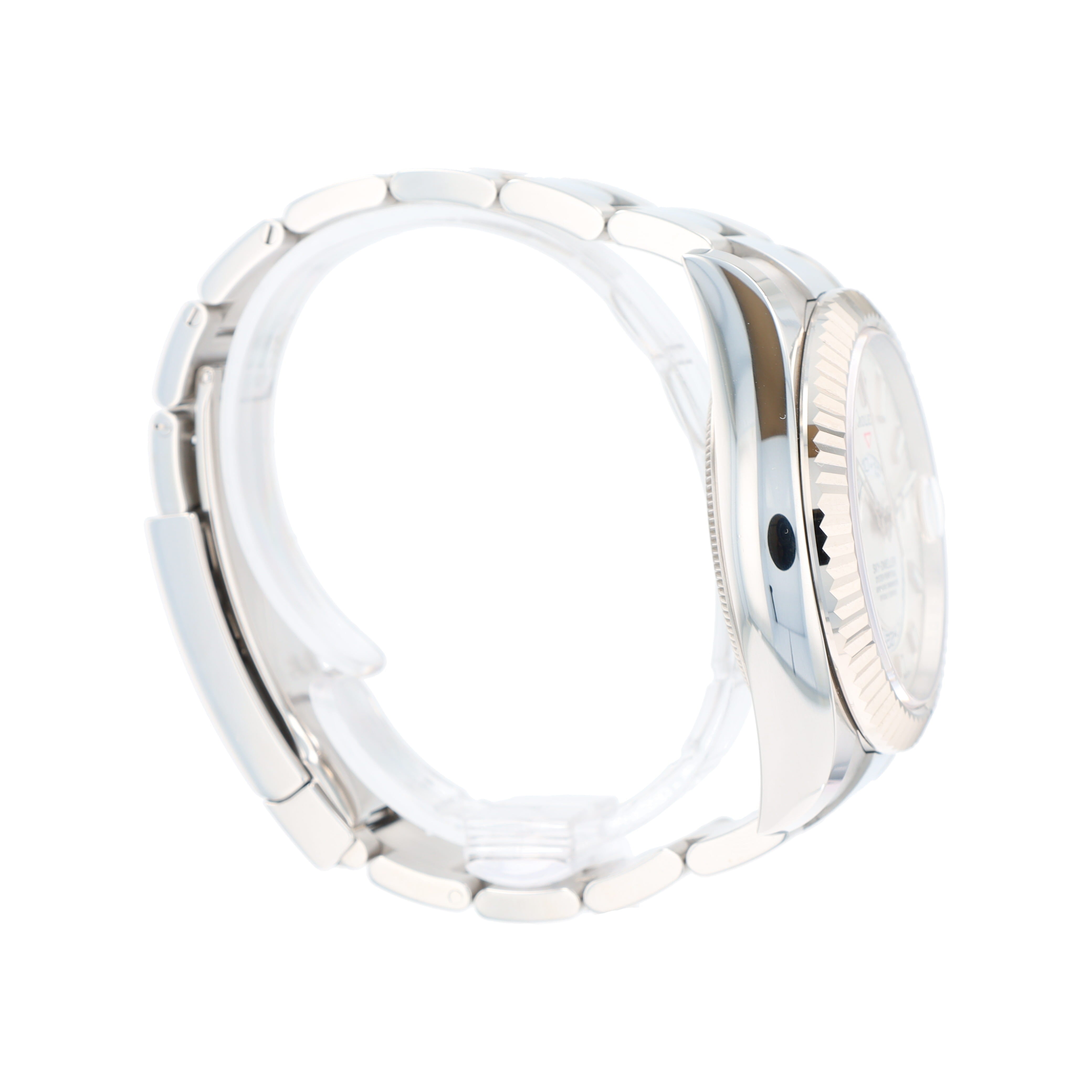 B&P Rolex Sky-Dweller 326934 42mm White Luminous Dial Fluted Bezel Oyster Band