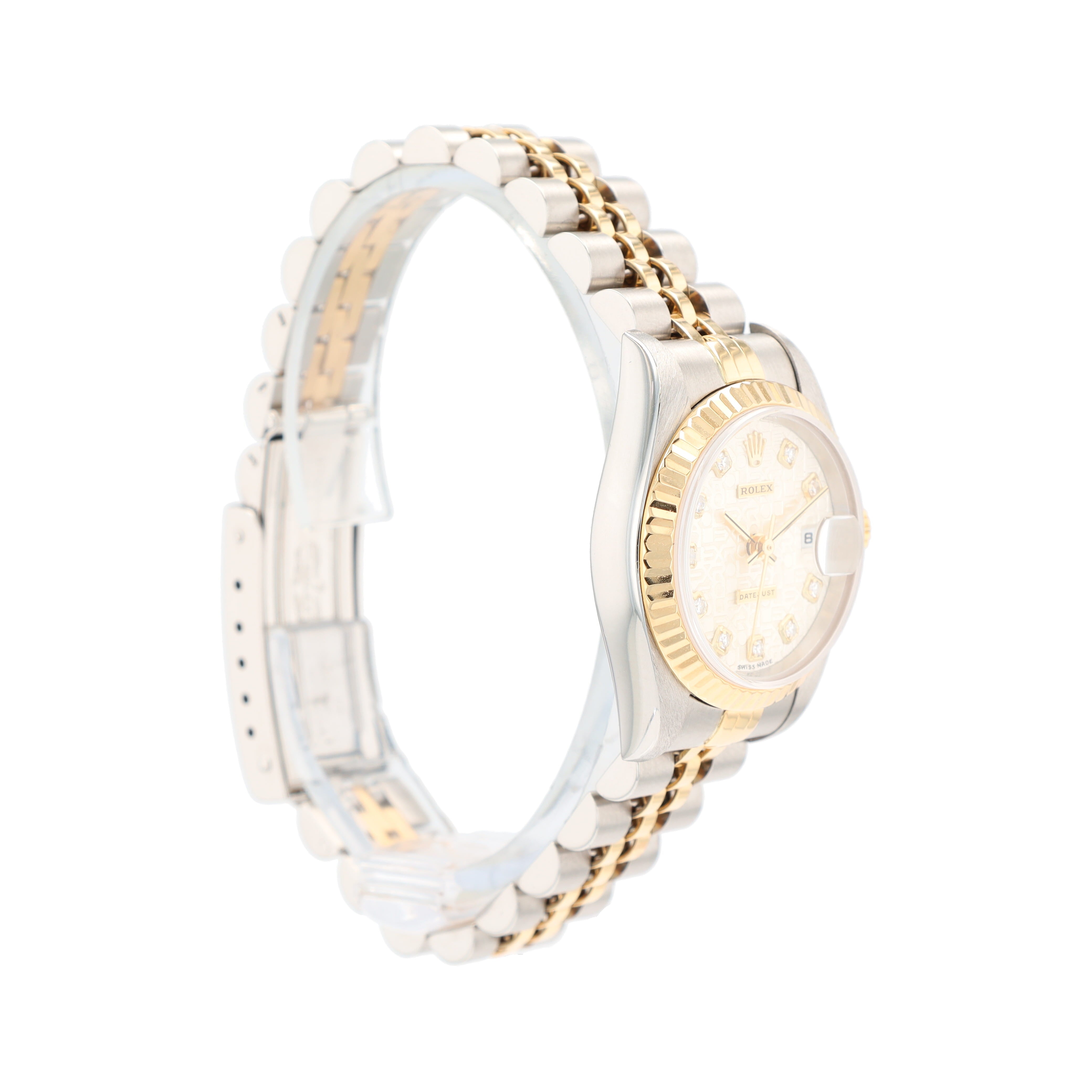 Rolex Datejust 69173 26mm Silver Jubilee Diamonds (N.S) Dial Fluted Bezel Jubilee Band