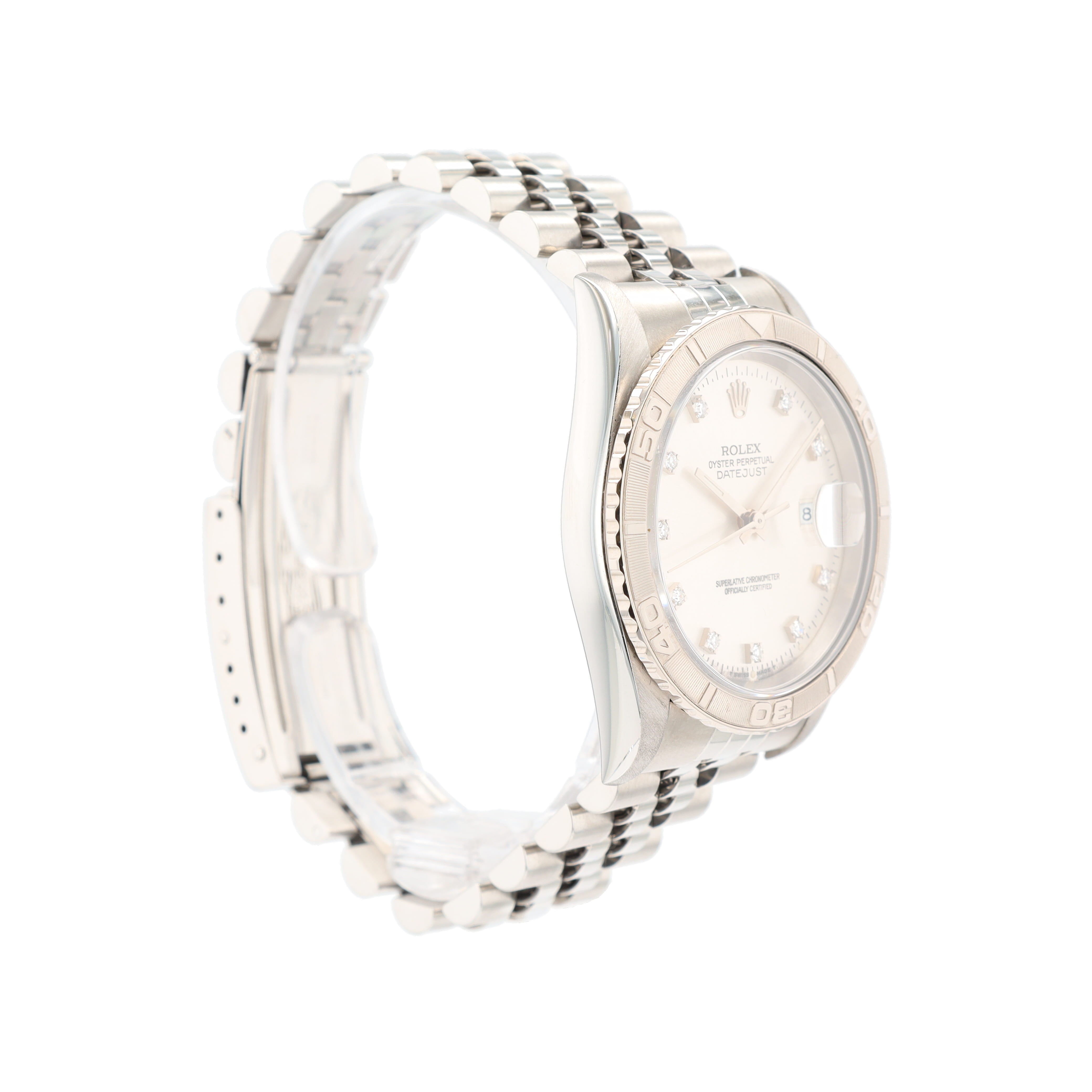 Rolex Datejust 16264 36mm Silver Diamond(O.S) Dial Turn-O-Graph Bezel Jubilee Band