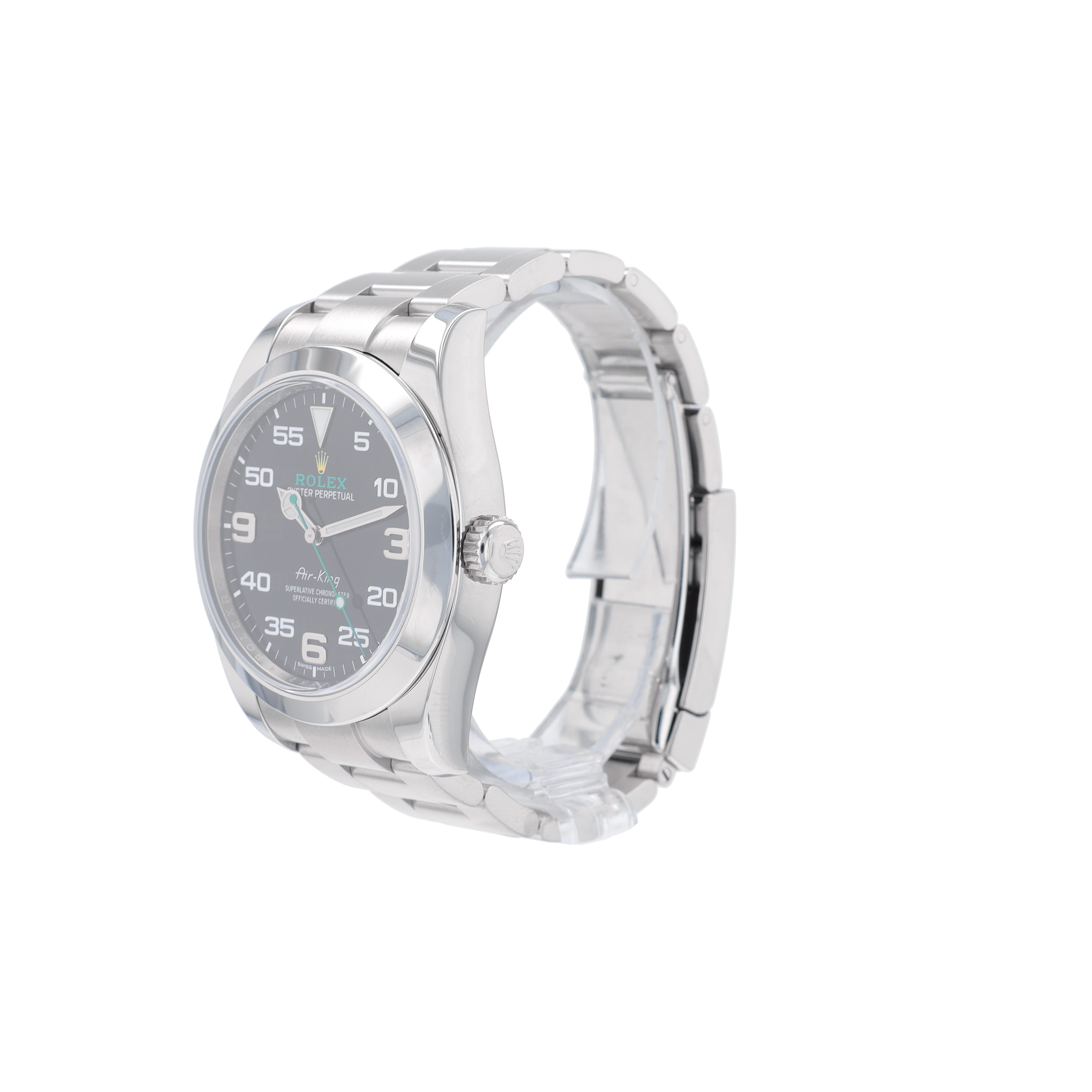 B&P Rolex Air-King 116900 40mm Black Arabic Dial Arabic Bezel Band