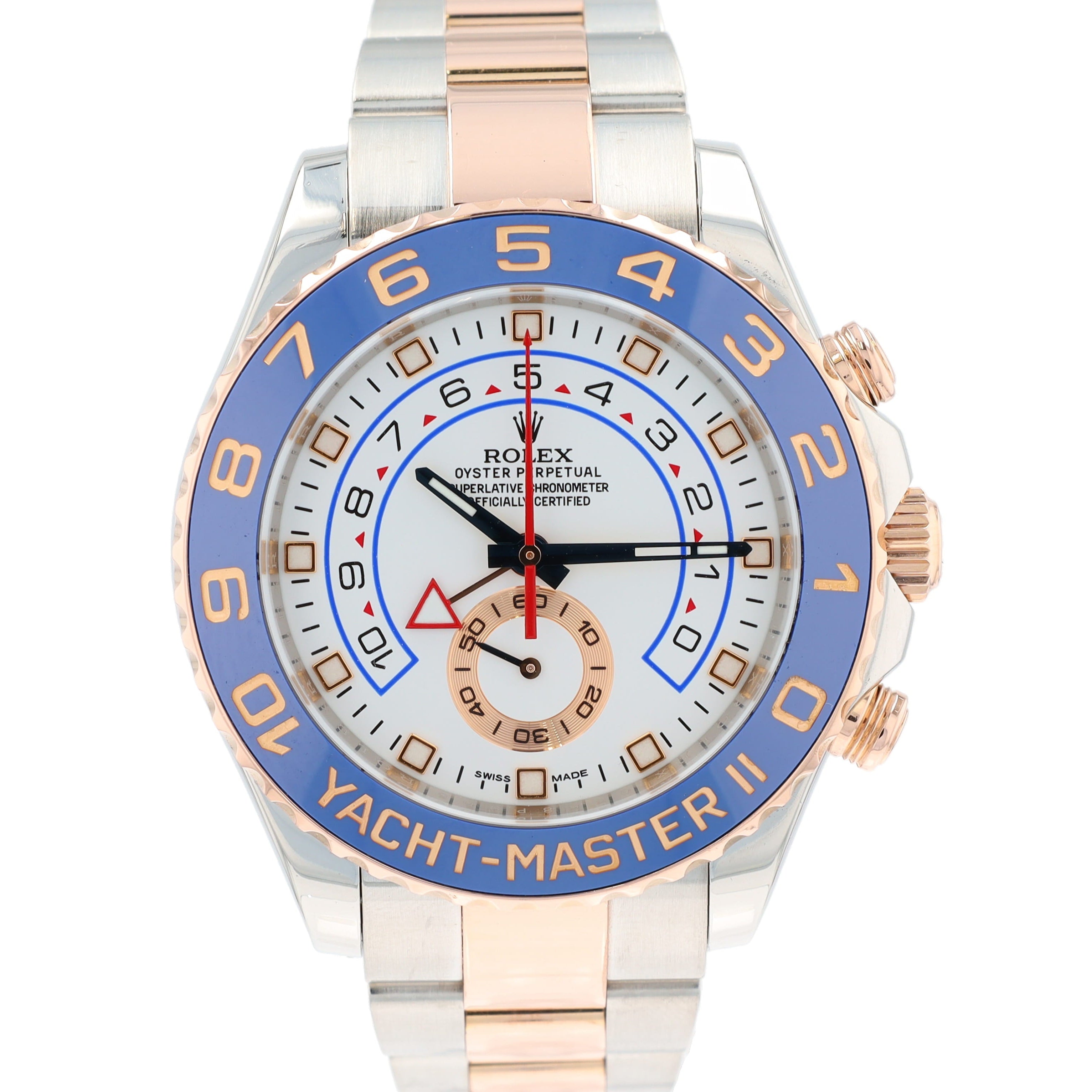 Rolex Yacht-Master II 116681M 44mm White Luminous Dial Rotatable Ceramic Bezel Oyster Band - Luxuriant Concierge