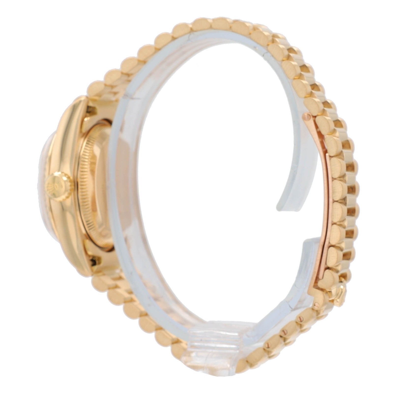 Rolex Ladies Datejust 69178 18KY Gold Champagne Diamond Dial President Watch - Luxuriant Concierge