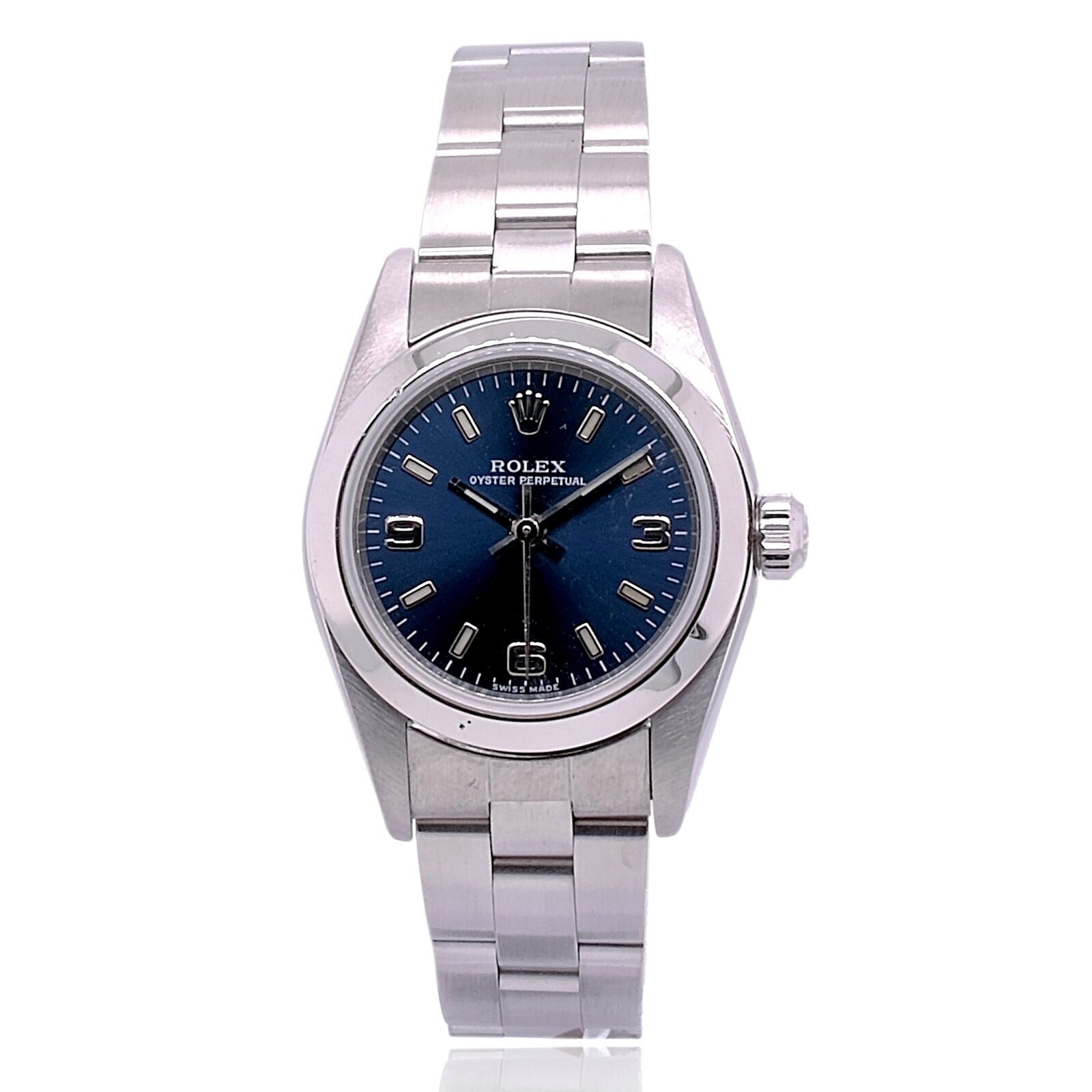 Rolex Oyster Perpetual 67180 Ladies Watch Blue Index-Arabic Dial Smooth Oyster - Luxuriant Concierge