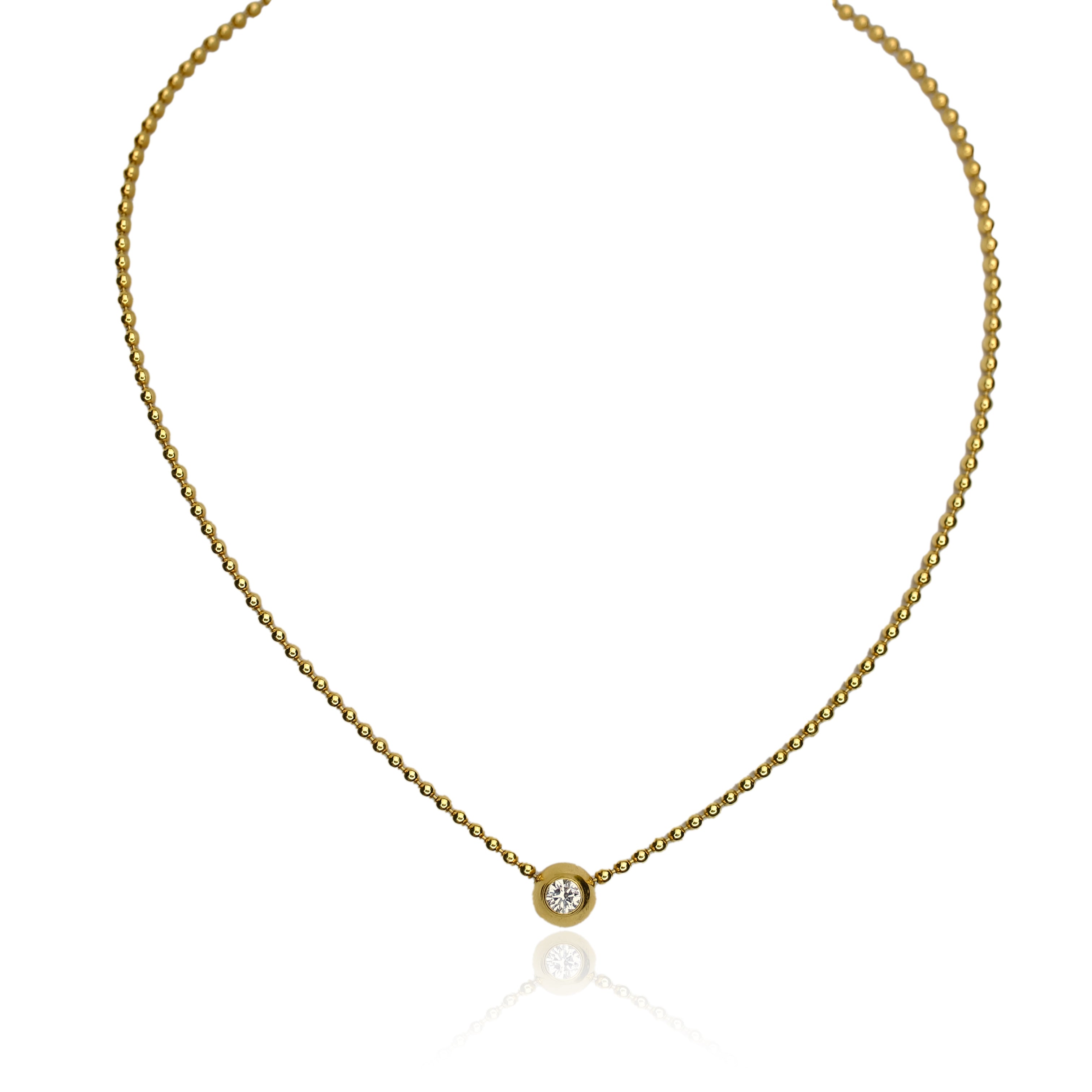 CARTIER 18K YELLOW GOLD DIAMOND BEAD NECKLACE - Luxuriant Concierge
