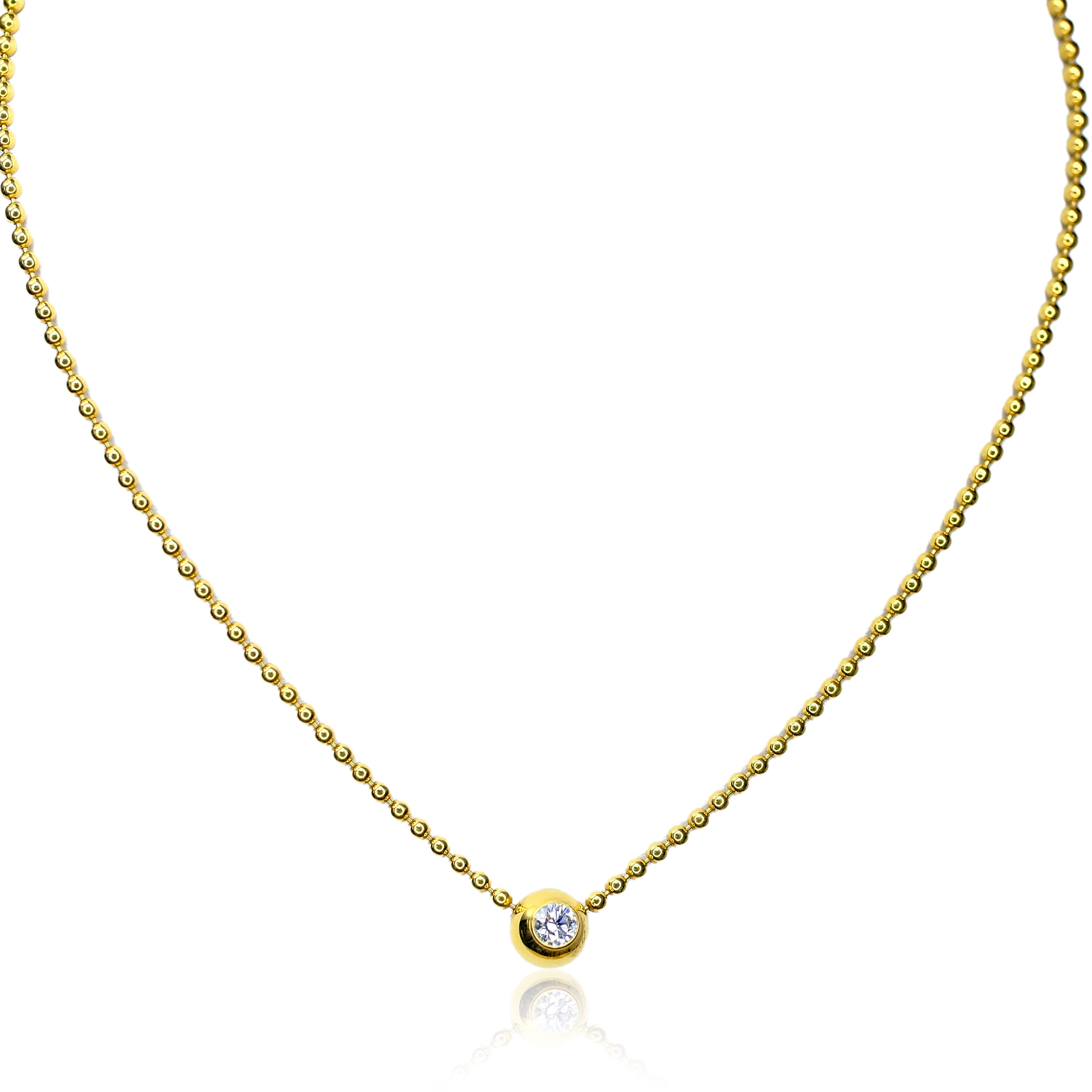 CARTIER 18K YELLOW GOLD DIAMOND BEAD NECKLACE - Luxuriant Concierge
