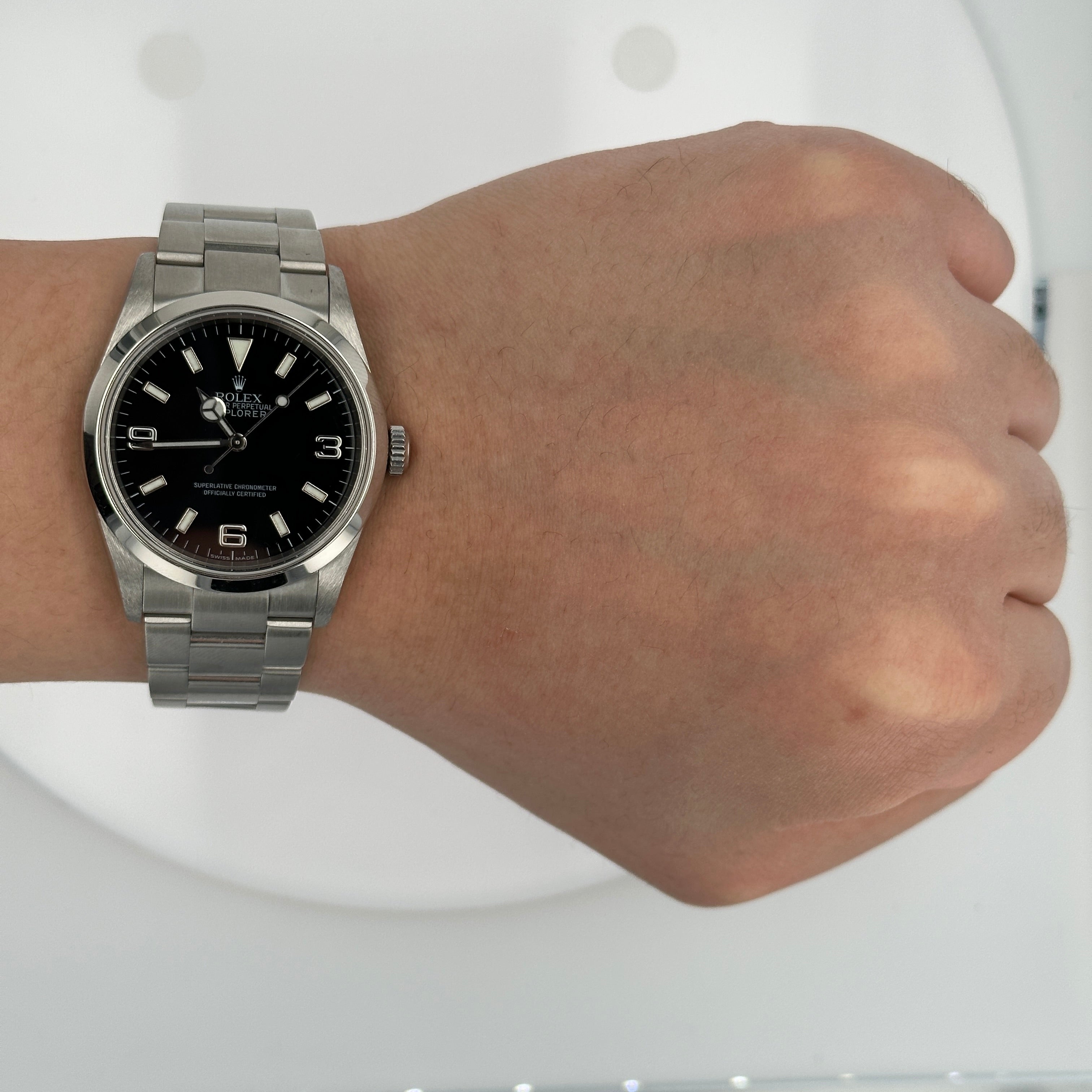 Rolex Explorer 114270 36mm Black Index Luminous & Arabic Dial Smooth Bezel Oyster Band - Luxuriant Concierge