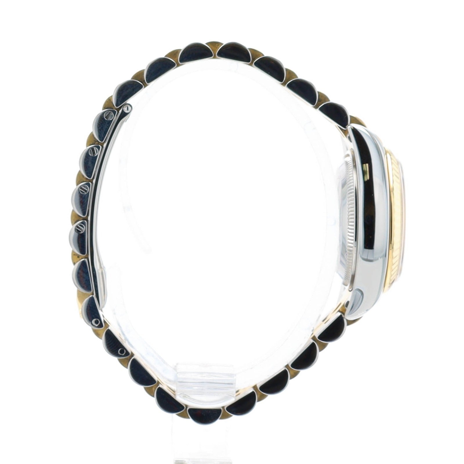 Rolex Ladies Datejust 179173 Two-Tone 18KY & Steel Black Diamond Jubilee Watch - Luxuriant Concierge