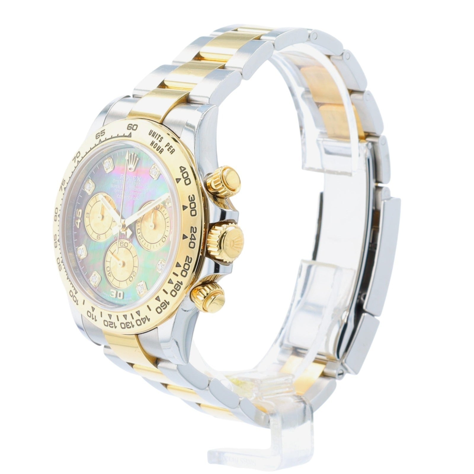 Rolex Mens Daytona 116503 TwoTone SS Tahitian MOP Diamond Dial Watch w/Box&Cert - Luxuriant Concierge