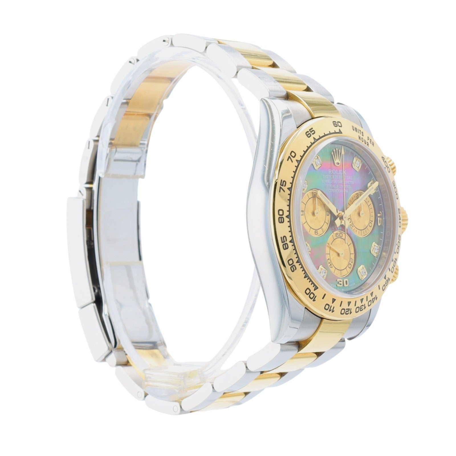 Rolex Mens Daytona 116503 TwoTone SS Tahitian MOP Diamond Dial Watch w/Box&Cert - Luxuriant Concierge