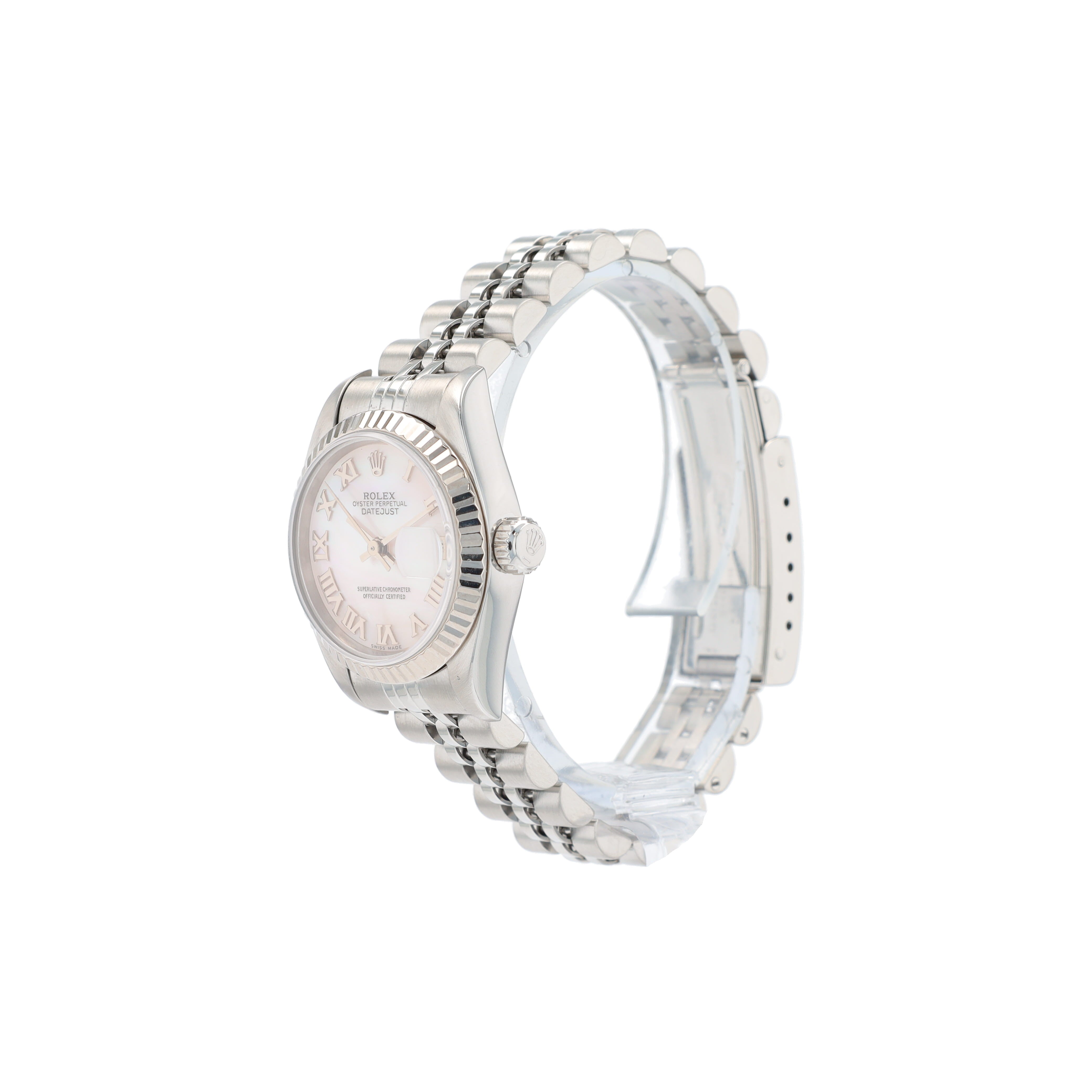 Rolex Datejust 79174 26mm White MOP Roman Dial Fluted Bezel Jubilee Band