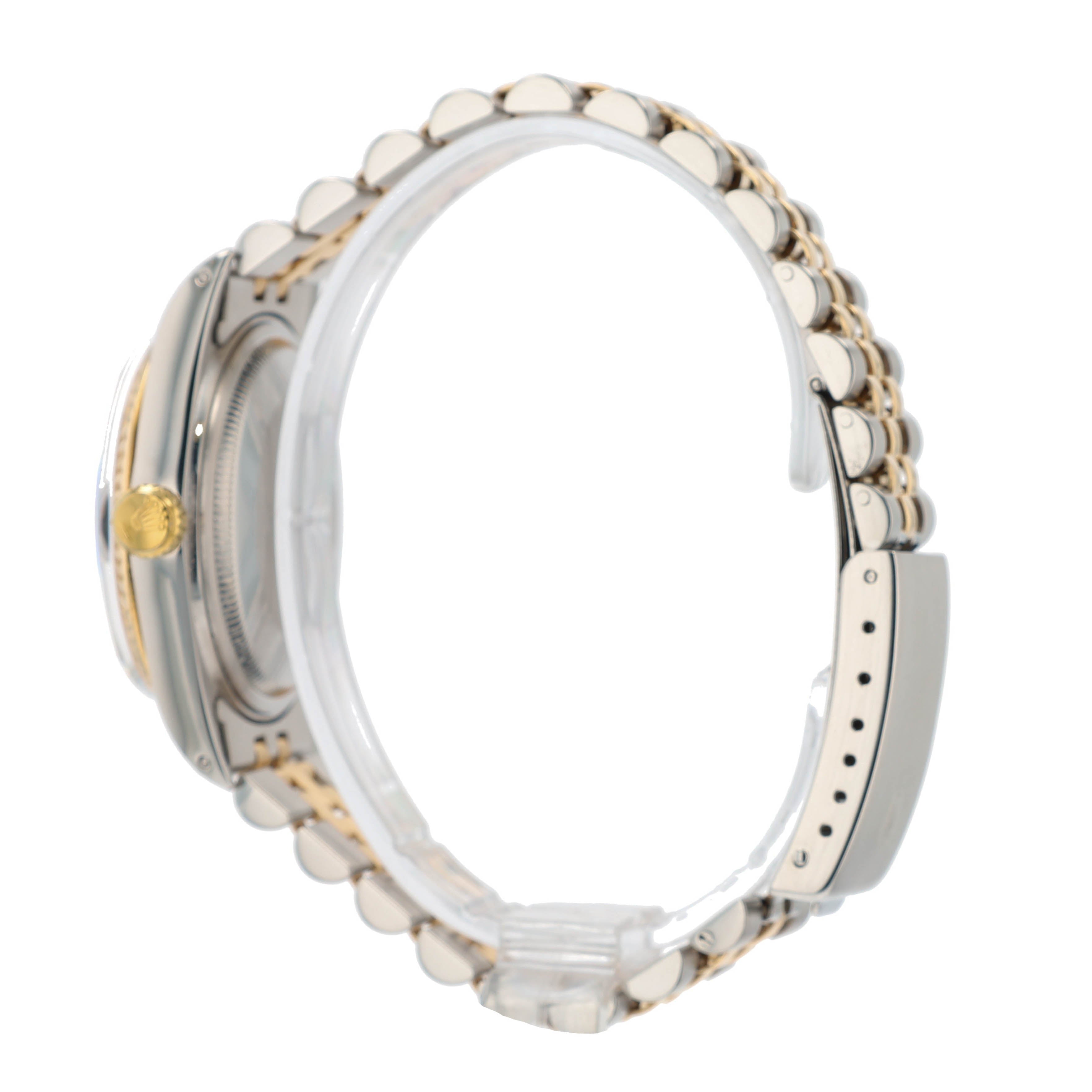 Rolex Datejust 16013 36mm Black Index Dial 18K Yellow Gold Bezel Jubilee Band