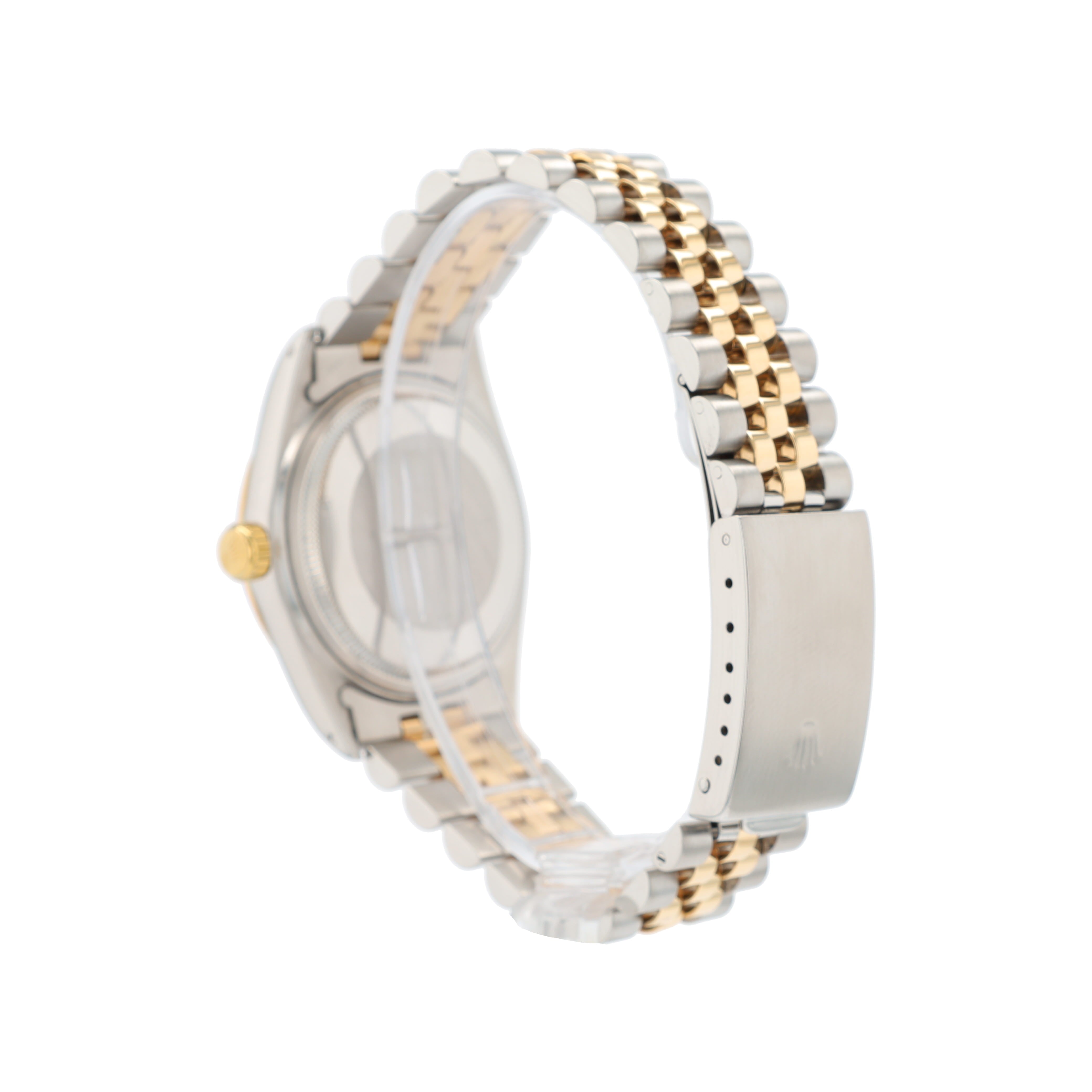Rolex Datejust 16013 36mm Black Index Dial 18K Yellow Gold Bezel Jubilee Band