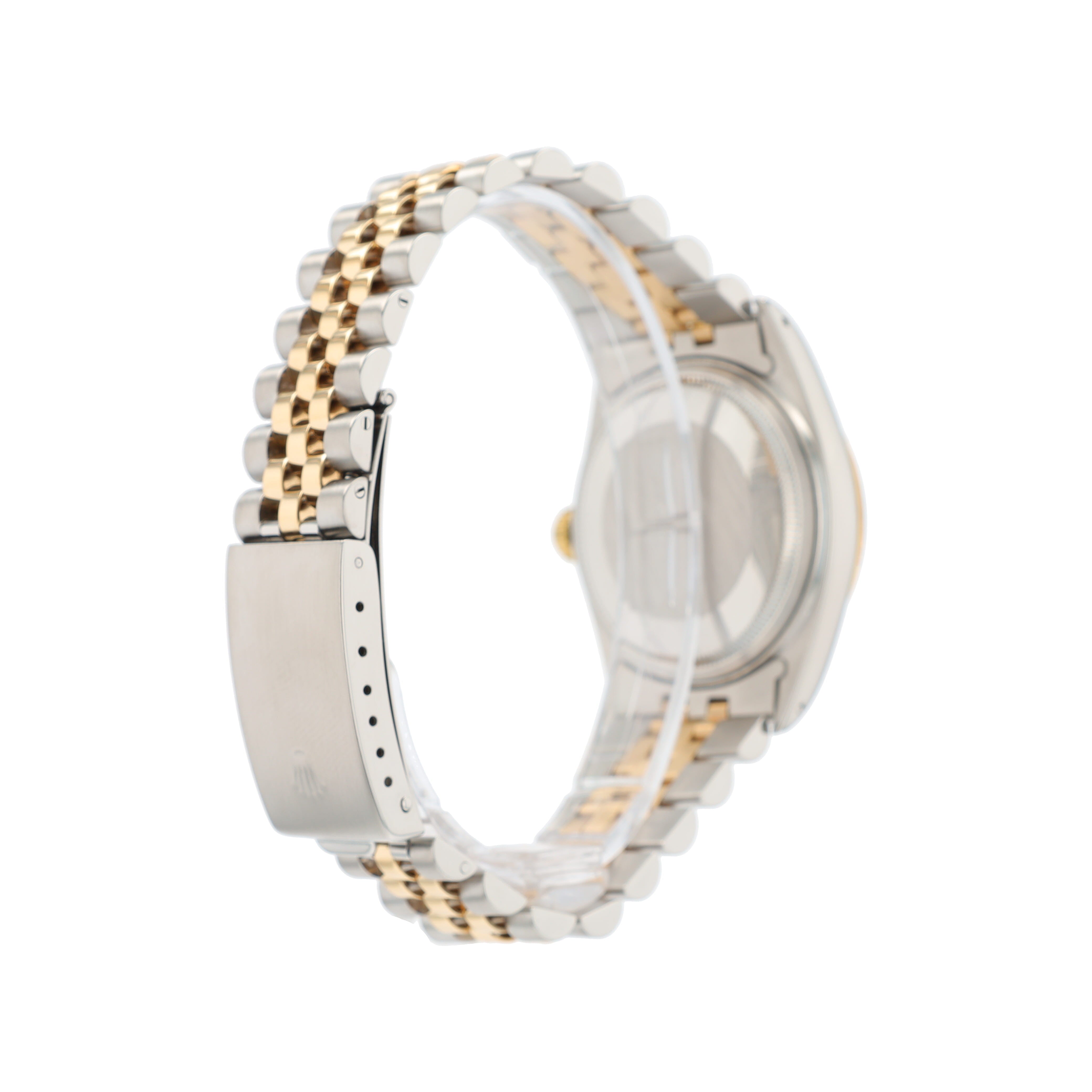 Rolex Datejust 16013 36mm Black Index Dial 18K Yellow Gold Bezel Jubilee Band - Luxuriant Concierge
