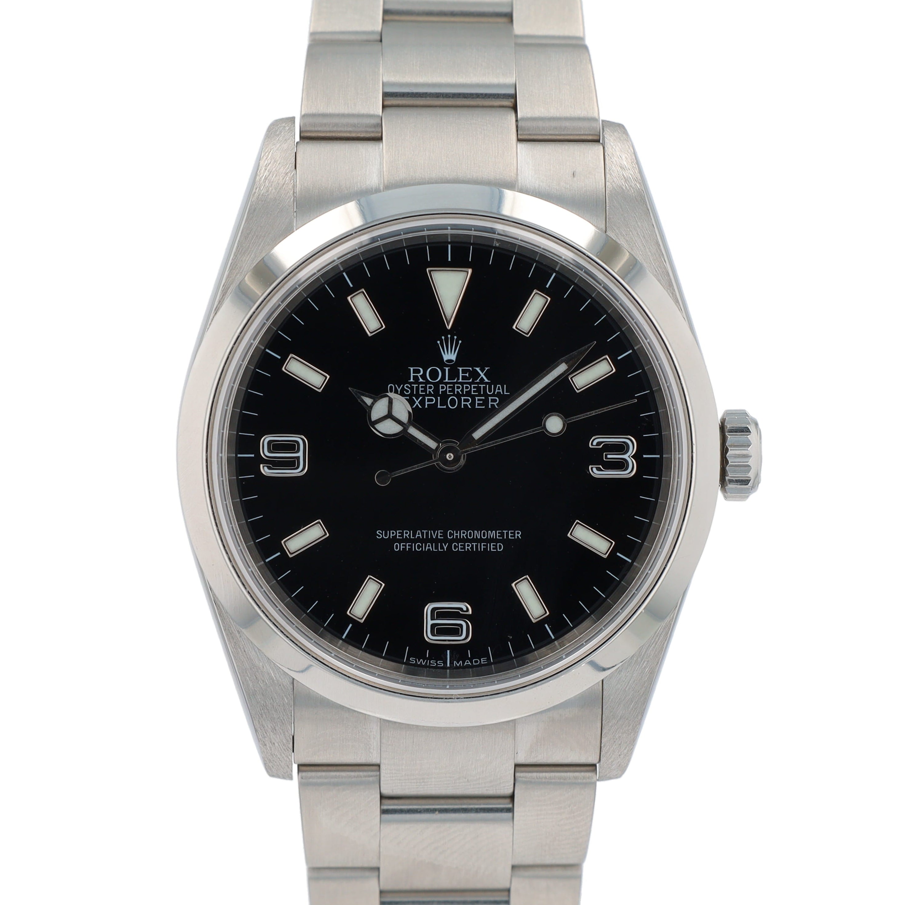Rolex Explorer 114270 36mm Black Index Luminous & Arabic Dial Smooth Bezel Oyster Band - Luxuriant Concierge