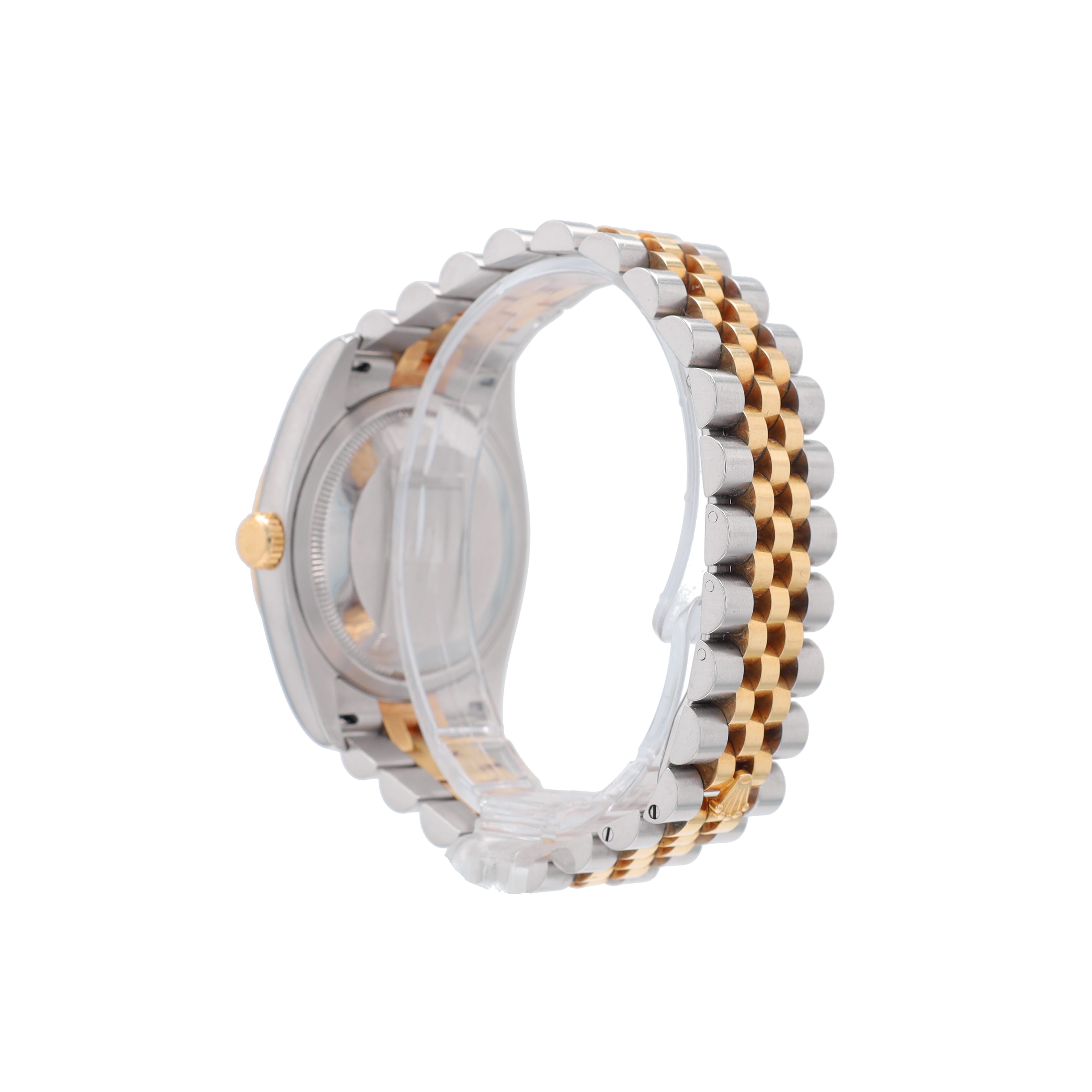 B&P Rolex Datejust 116233 36mm Black Roman Dial Fluted Bezel Jubilee Band - Luxuriant Concierge