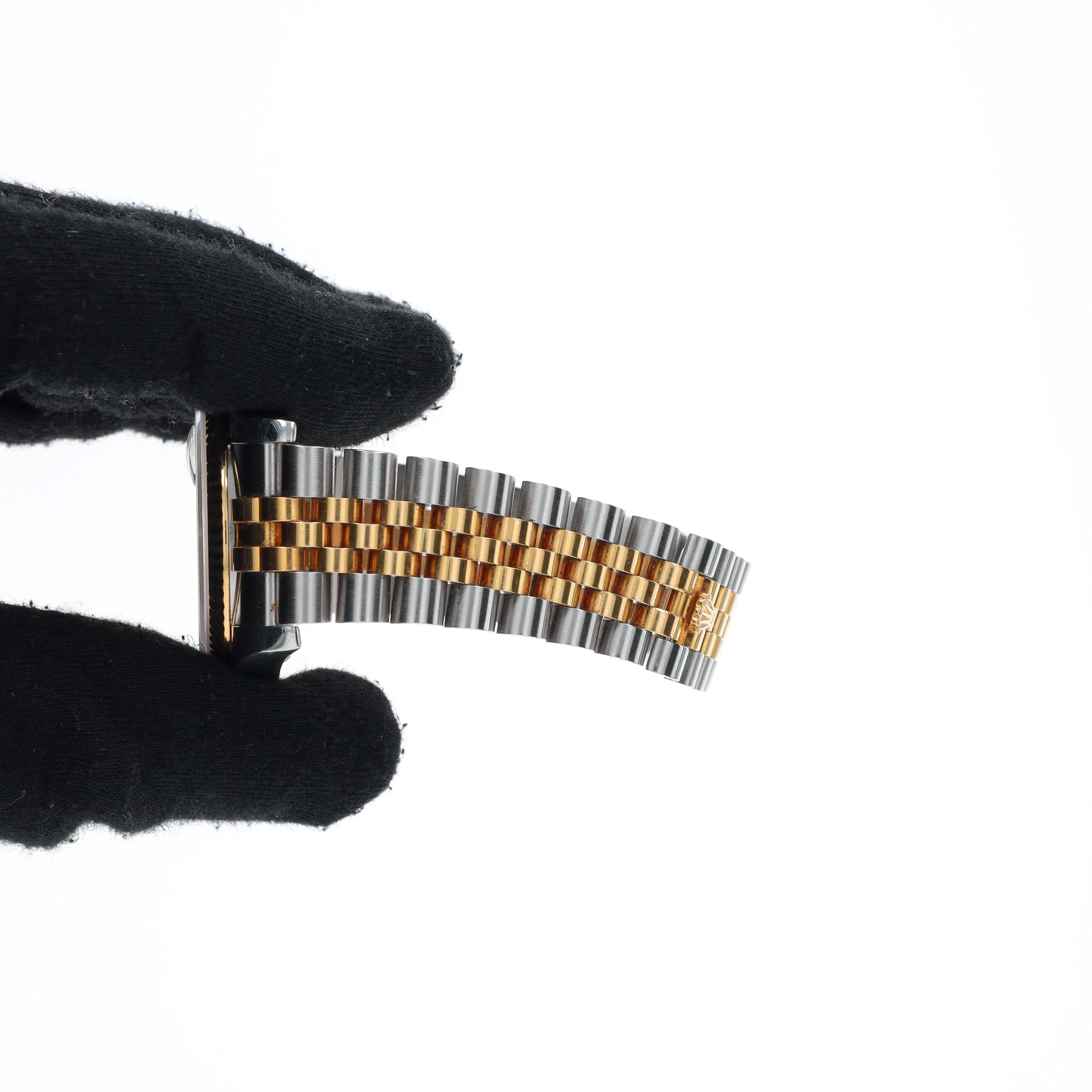 B&P Rolex Datejust 116233 36mm Black Roman Dial Fluted Bezel Jubilee Band - Luxuriant Concierge