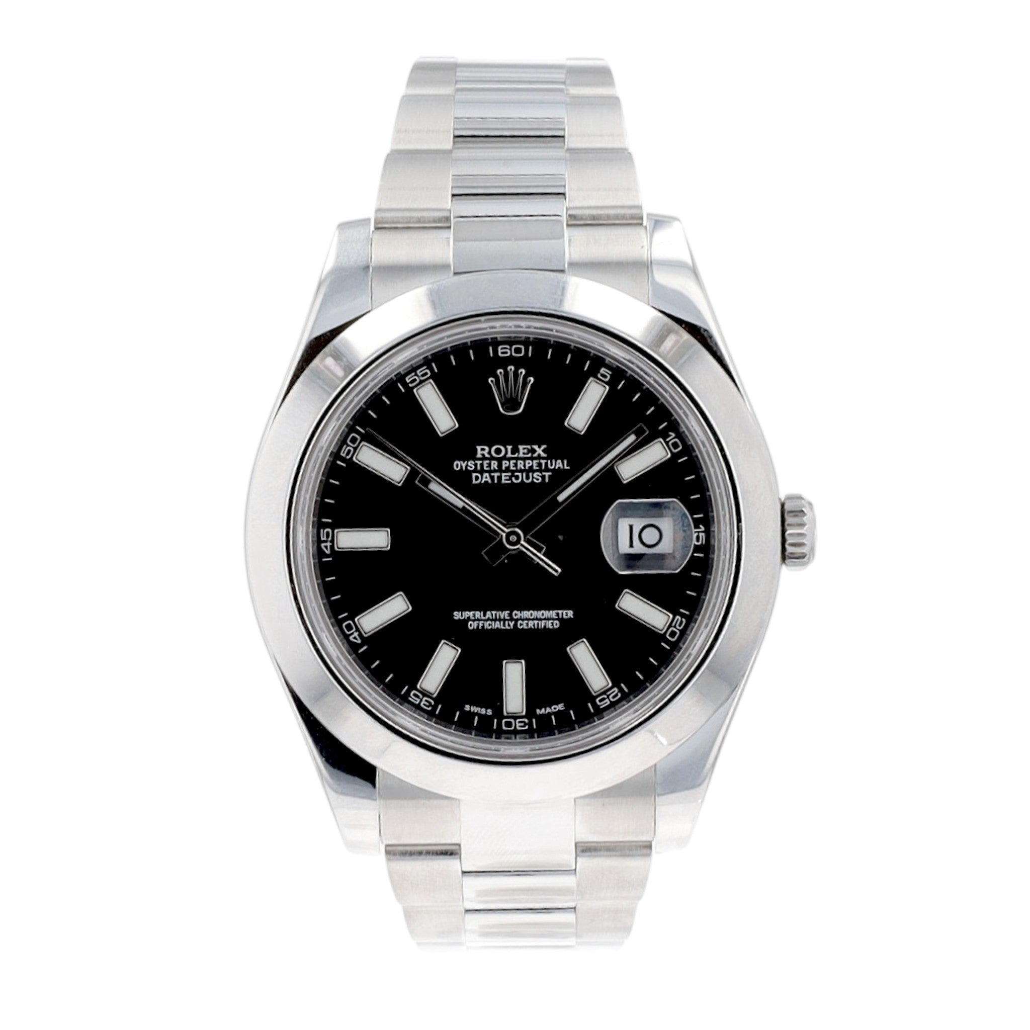 Rolex Datejust II 116300 41mm Black Index Stainless Steel Oyster Band Auto Watch