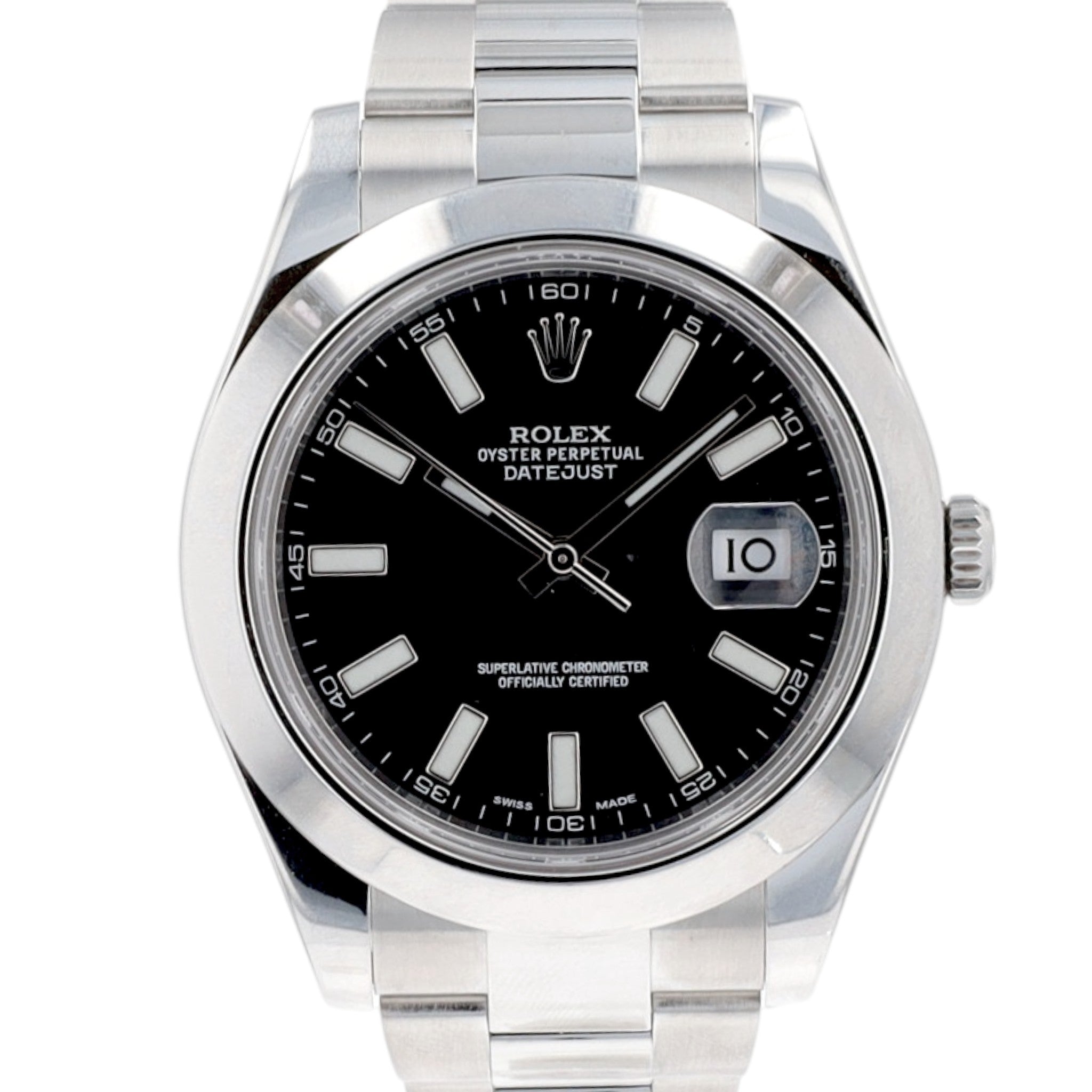 Rolex Datejust II 116300 41mm Black Index Stainless Steel Oyster Band Auto Watch