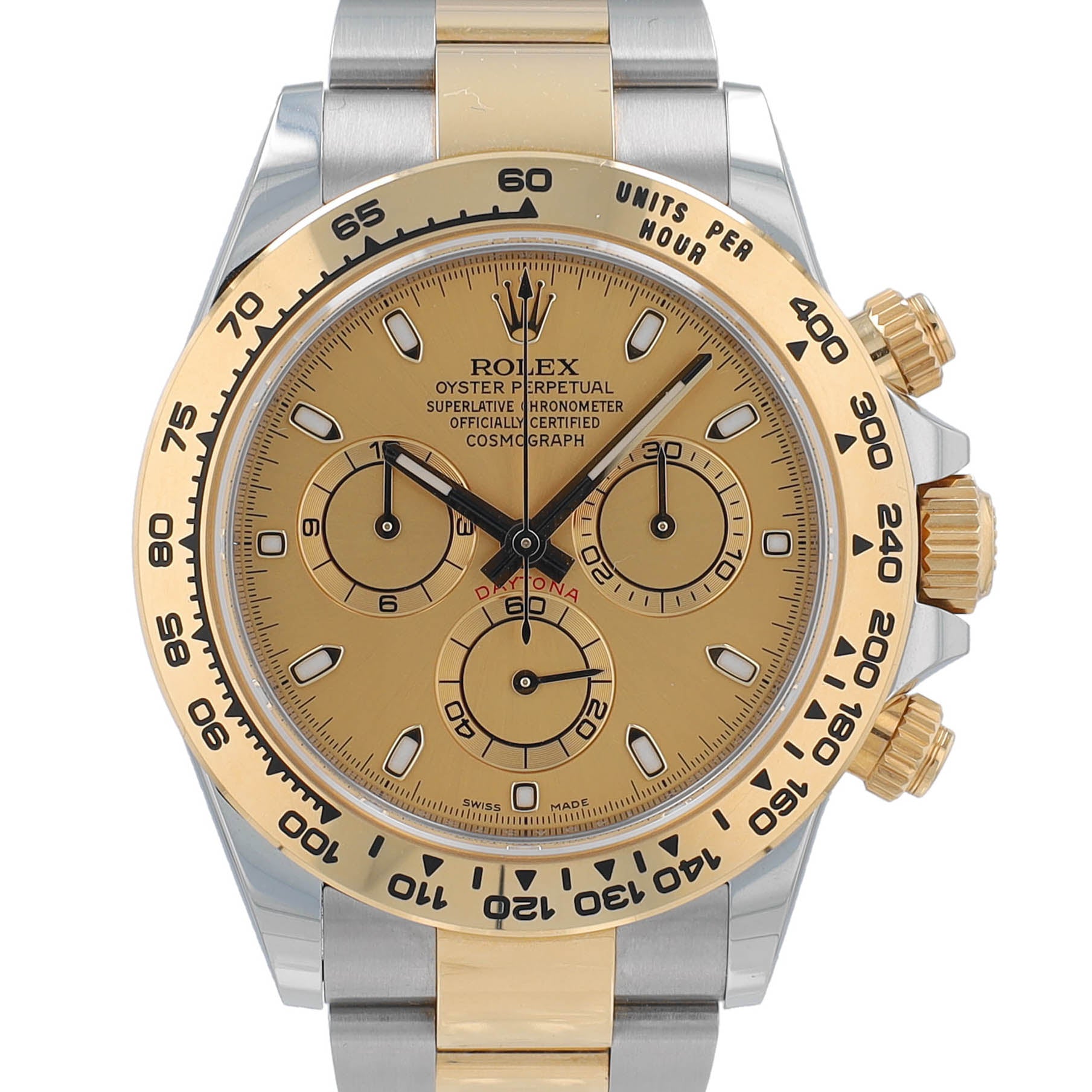 Rolex Daytona 116503 Watch 18K Yellow Gold & Steel Champagne Mens Watch BOX&CERT