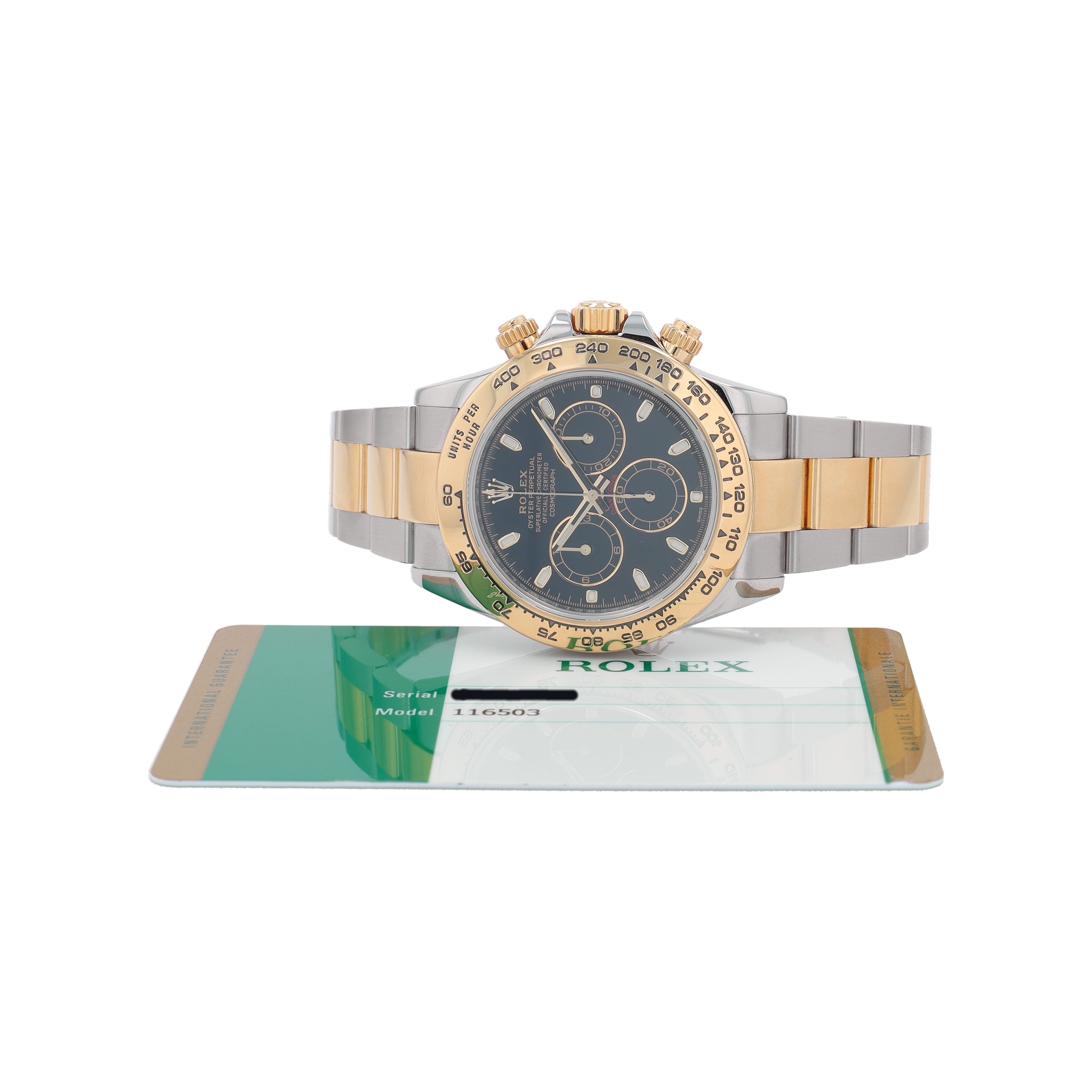 B&P Rolex Daytona 116503 40mm Black Luminous Dial Tachymeter Bezel Oyster Band
