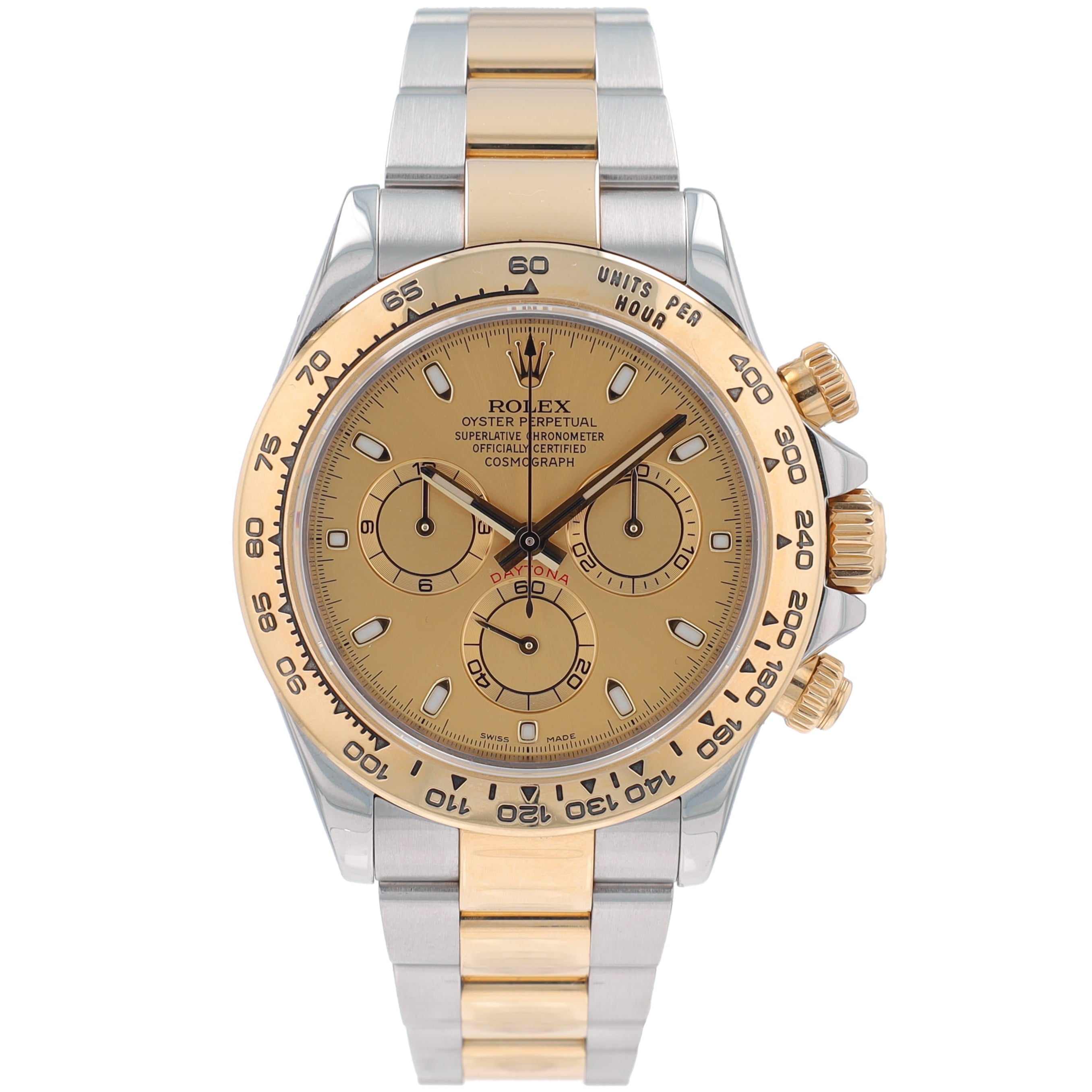 B&P Rolex Daytona 116503 40mm Champagne Luminous Dial Tachymeter Bezel Oyster Band - Luxuriant Concierge