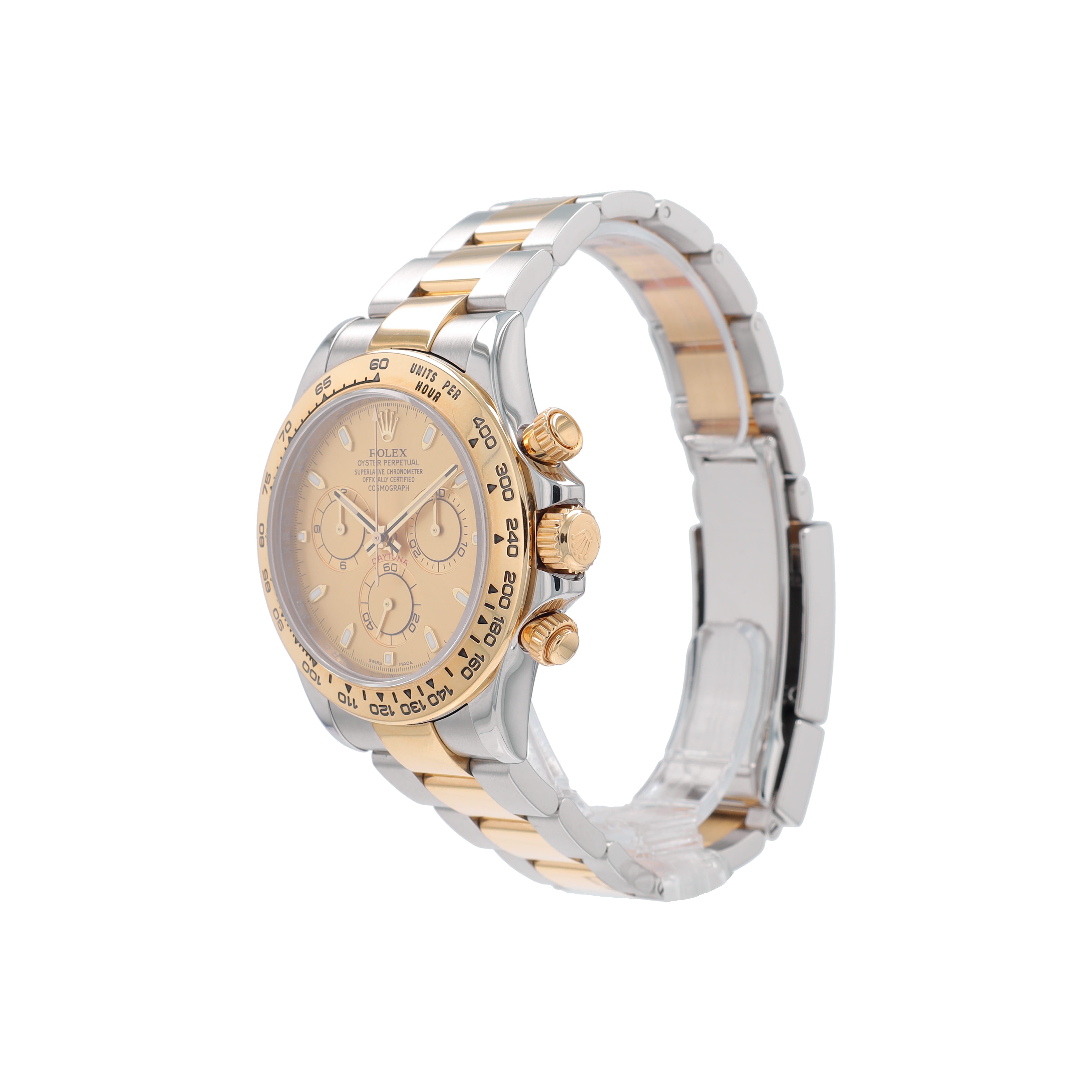 B&P Rolex Daytona 116503 40mm Champagne Luminous Dial Tachymeter Bezel Oyster Band - Luxuriant Concierge