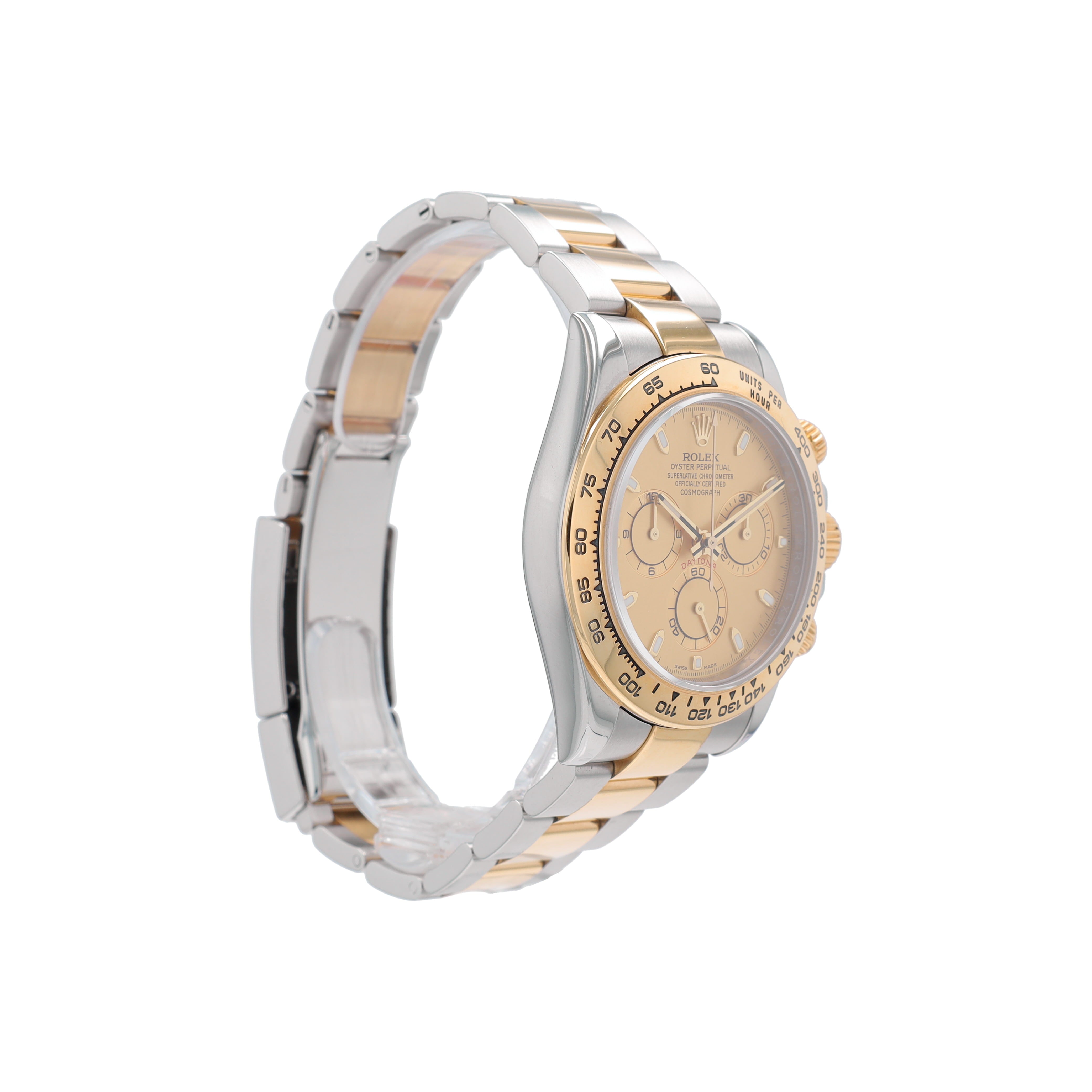 B&P Rolex Daytona 116503 40mm Champagne Luminous Dial Tachymeter Bezel Oyster Band - Luxuriant Concierge