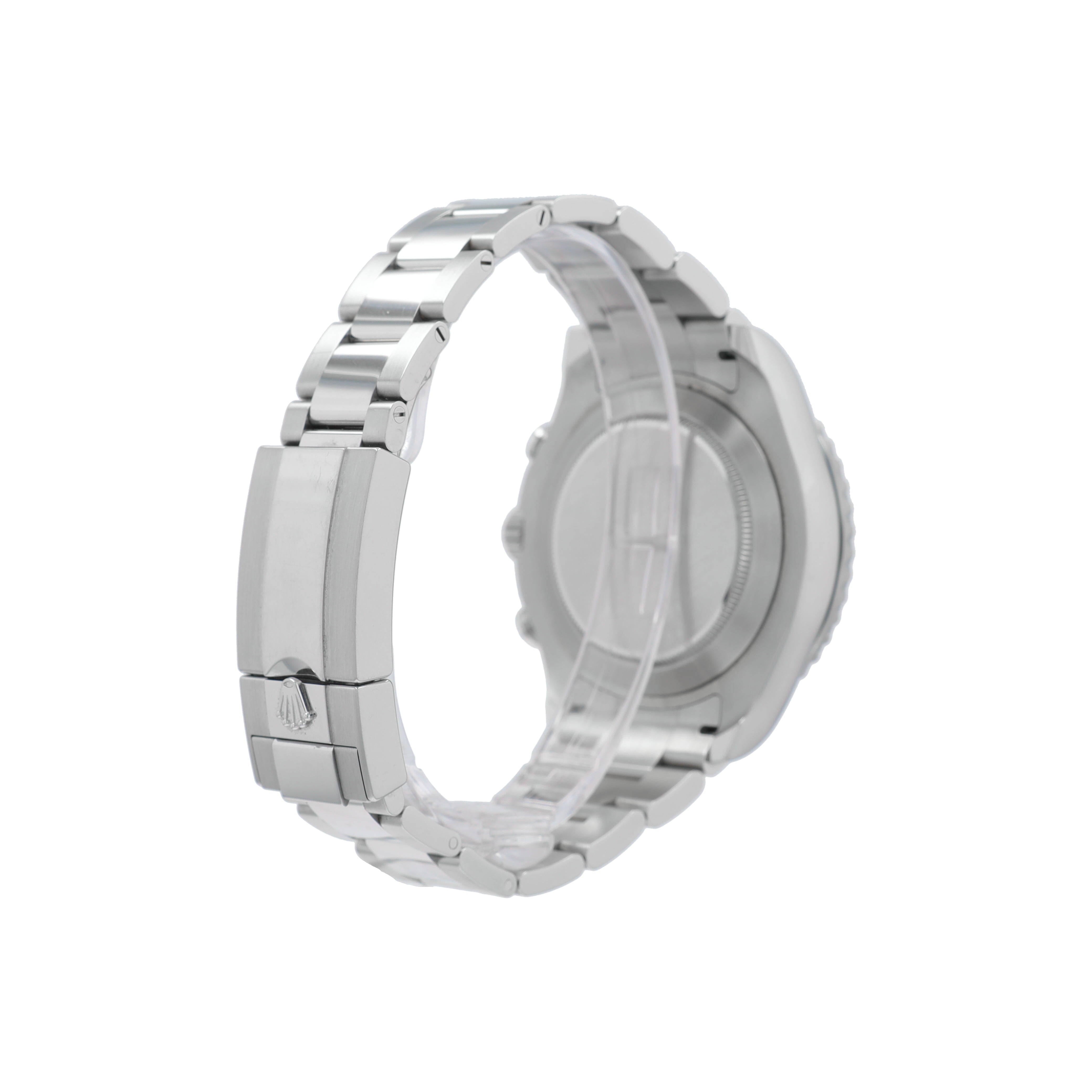 B&P Rolex Yacht-Master II 116680 44mm White Luminous Dial Rotating Bezel with Blue Insert Bezel Oyster Band - Luxuriant Concierge