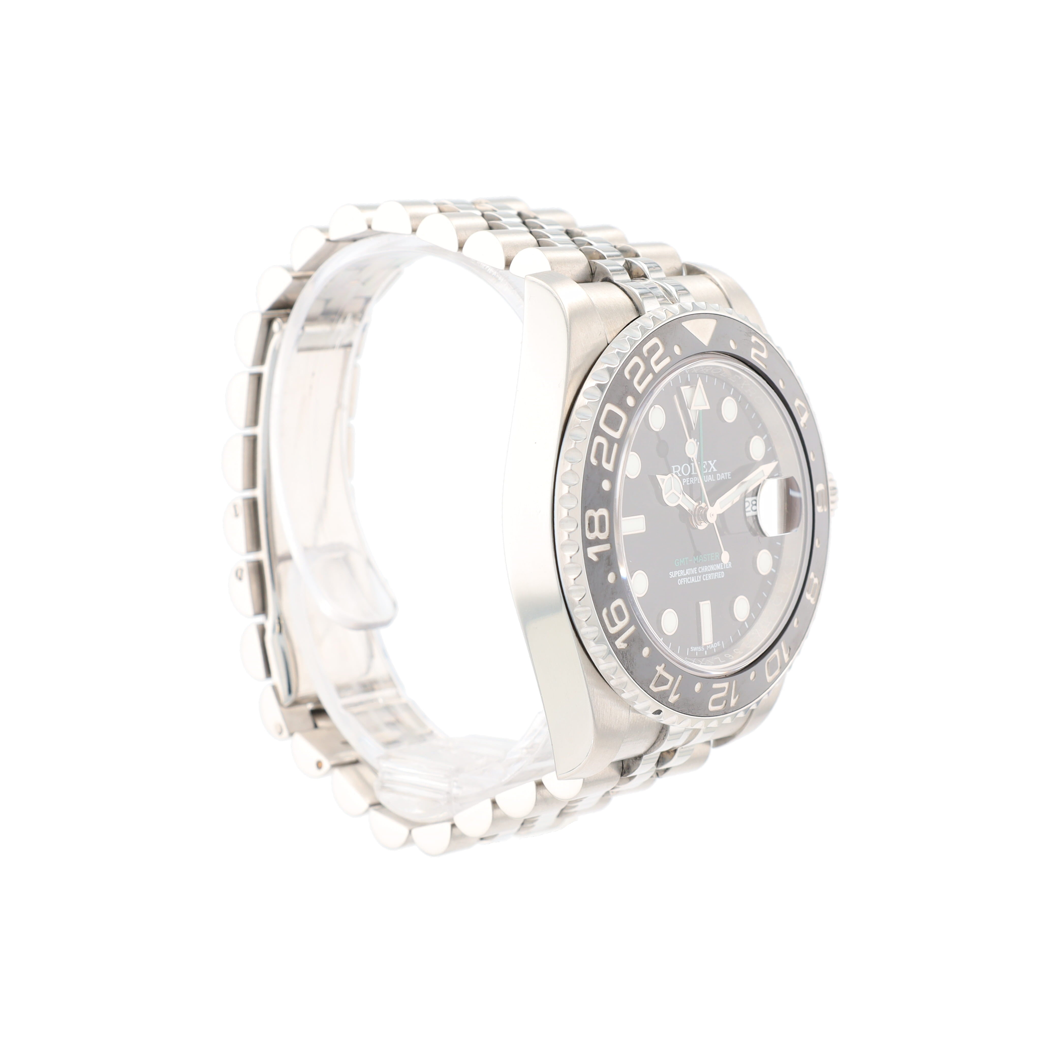 B&P Rolex GMT Master II 116710 40mm Black Index Luminous Dial GMT Bezel Jubilee Band - Luxuriant Concierge