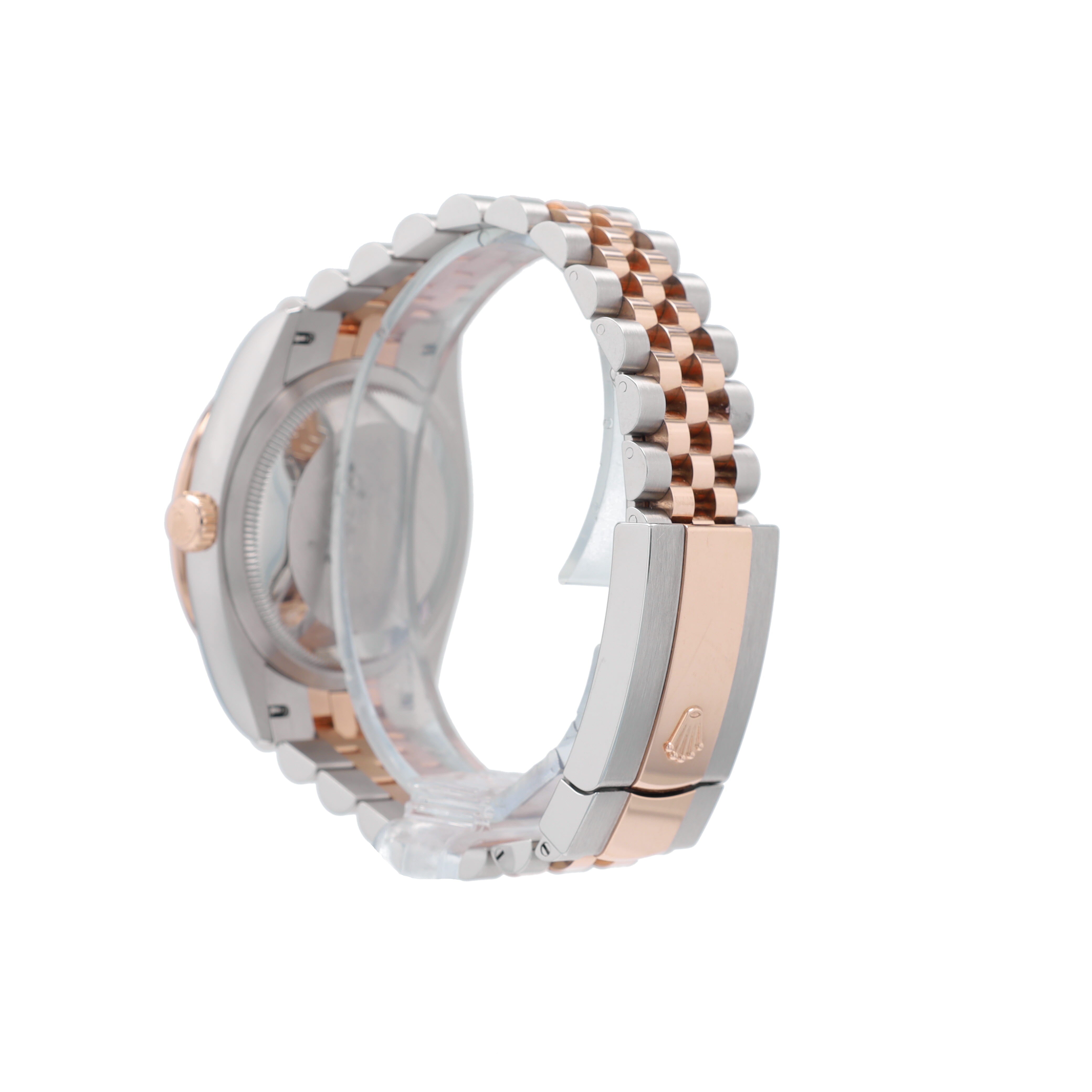 B&P Rolex Datejust 126281 36mm Salmon Roman IV & IX Diamond Dial Diamond Bezel Bezel Jubilee Band - Luxuriant Concierge
