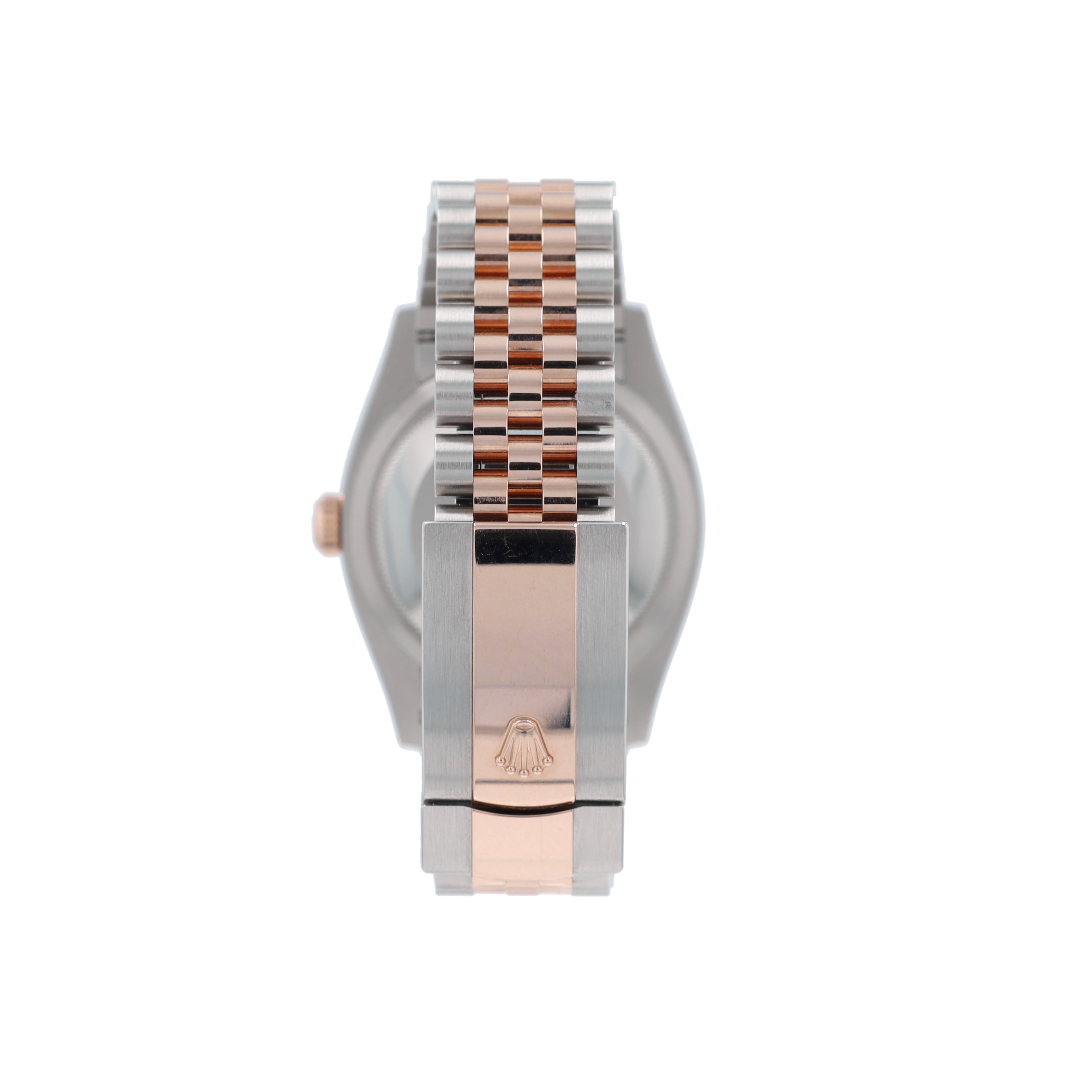 B&P Rolex Datejust 126281 36mm Salmon Roman IV & IX Diamond Dial Diamond Bezel Bezel Jubilee Band - Luxuriant Concierge