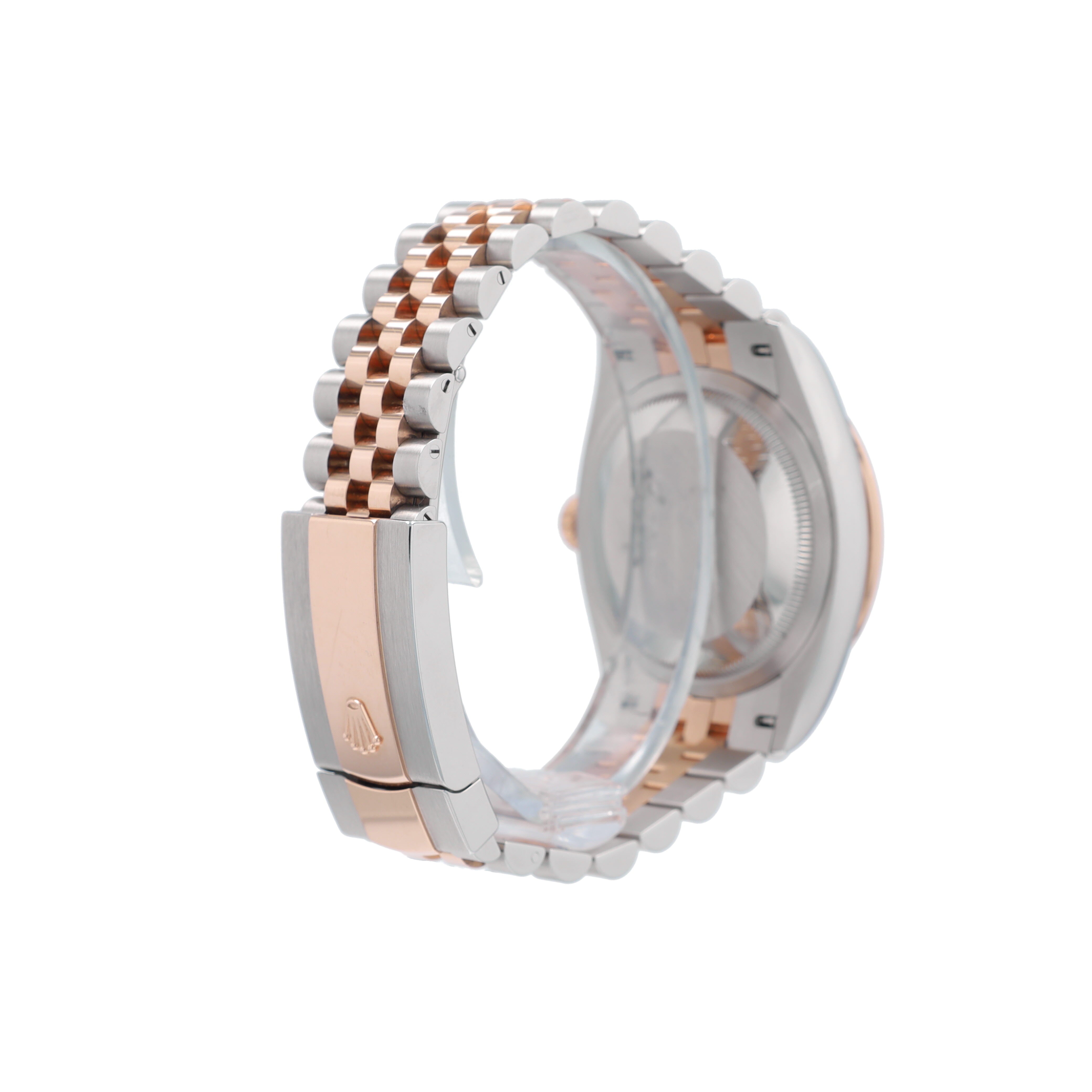 B&P Rolex Datejust 126281 36mm Salmon Roman IV & IX Diamond Dial Diamond Bezel Bezel Jubilee Band - Luxuriant Concierge