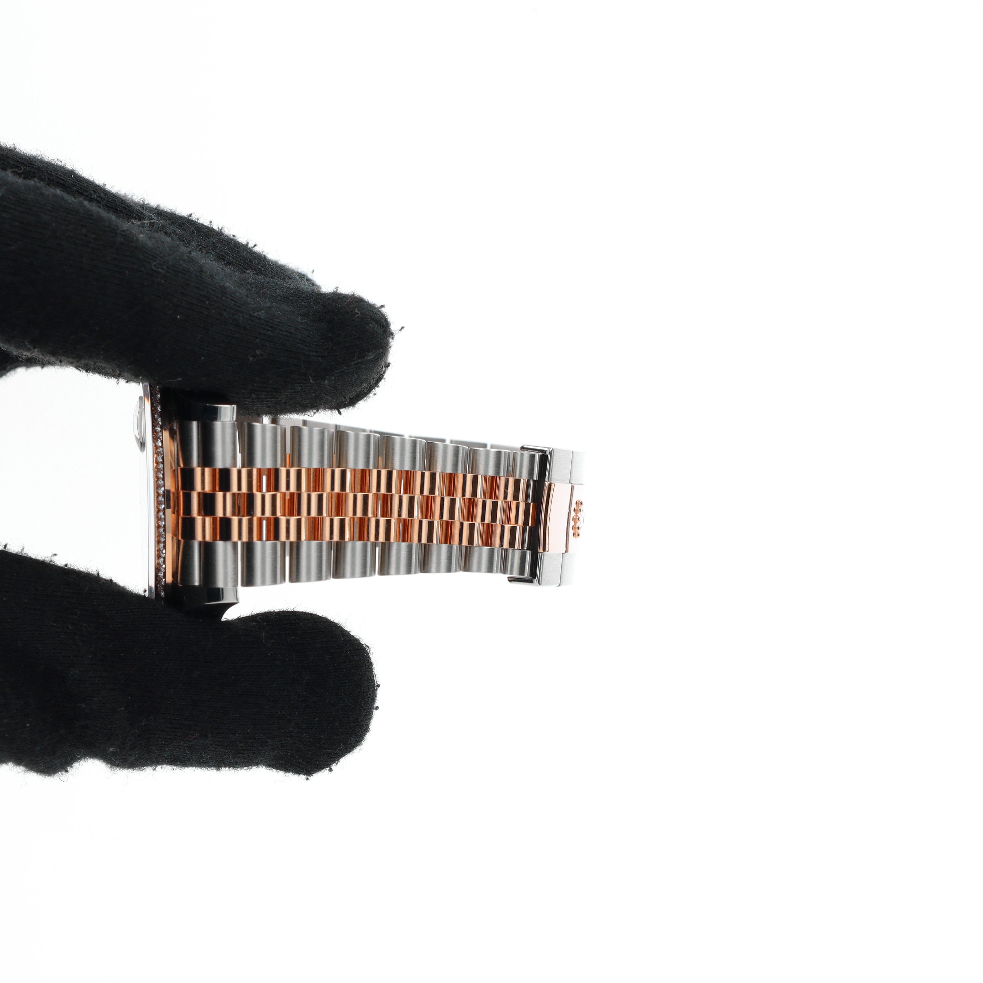 B&P Rolex Datejust 126281 36mm Salmon Roman IV & IX Diamond Dial Diamond Bezel Bezel Jubilee Band - Luxuriant Concierge