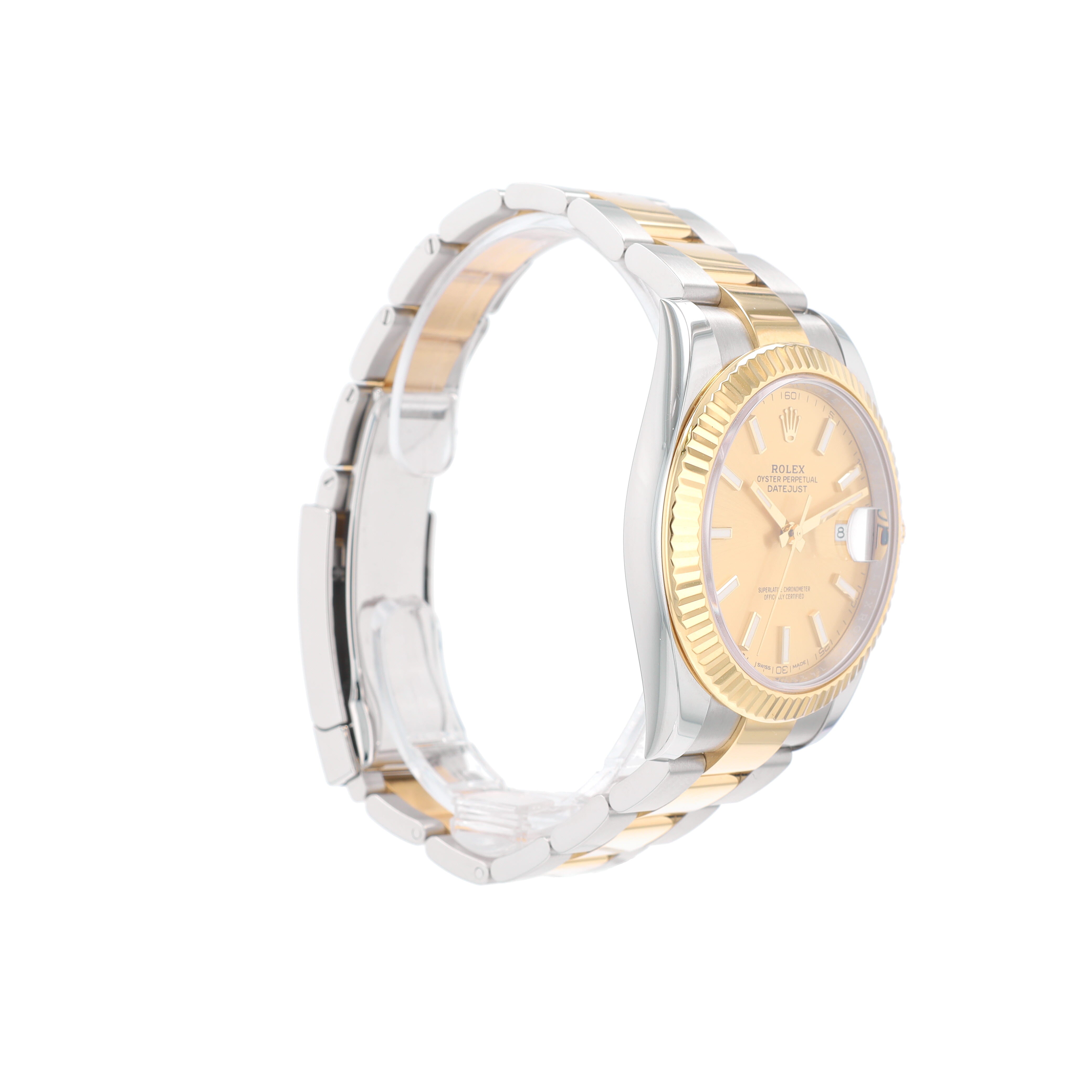 B&P Rolex Datejust 41 126333 41mm Champagne Index Luminous Dial Fluted Bezel Oyster Band - Luxuriant Concierge