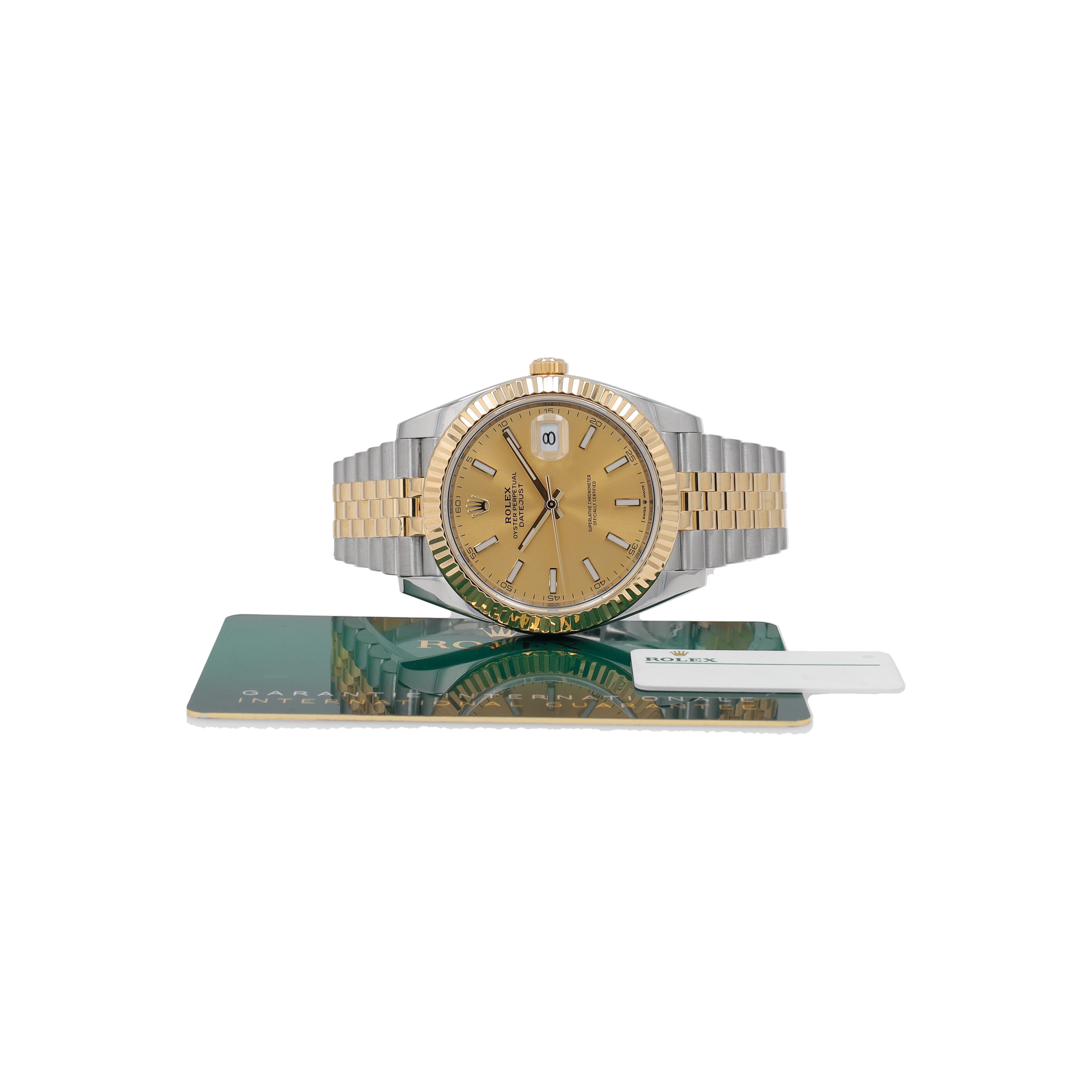 B&P Rolex Datejust 40 126333 41mm Champagne Index Dial Fluted Bezel Jubilee Band - Luxuriant Concierge