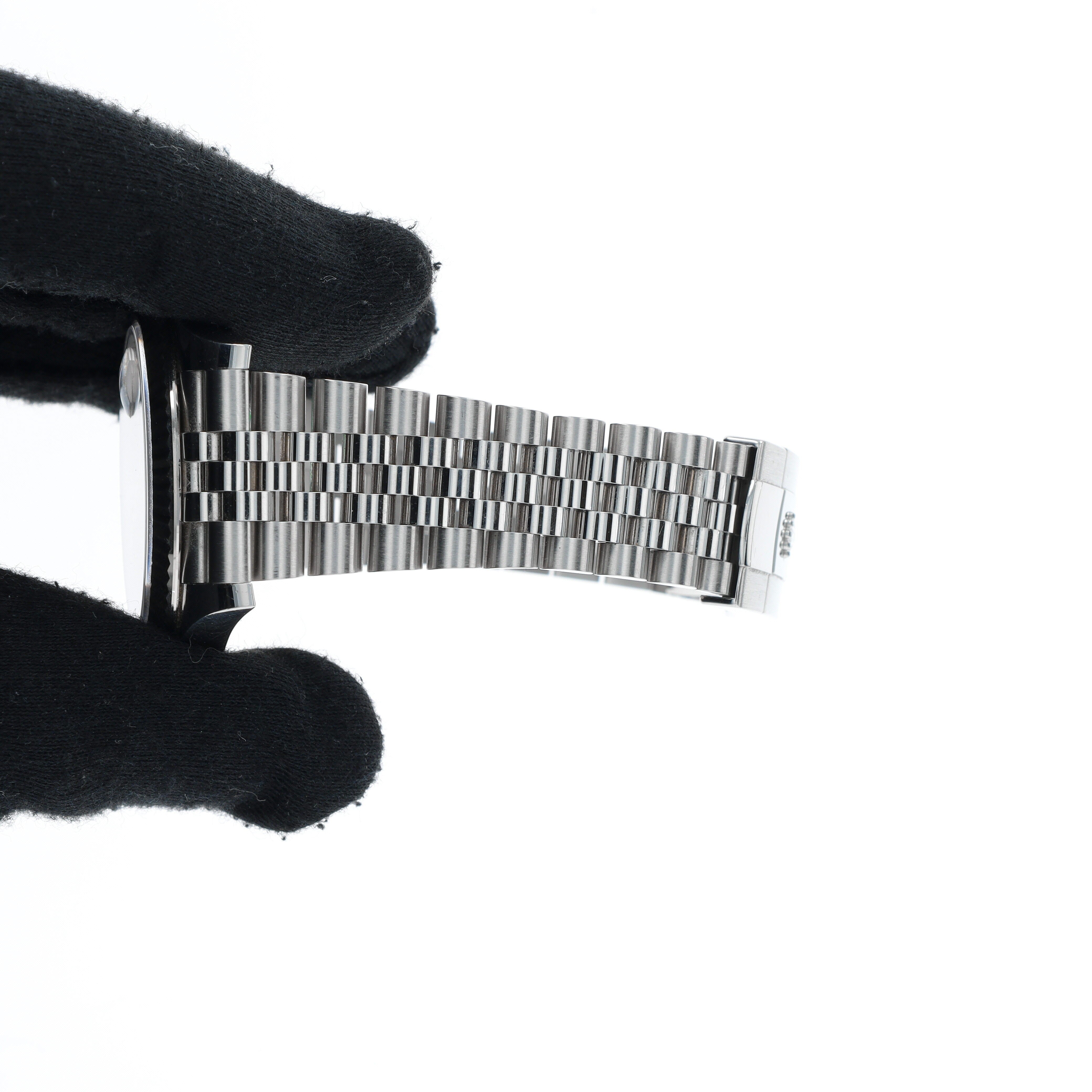 B&P Rolex Datejust 126334 41mm Grey luminous Index Dial Fluted Bezel Jubilee Band - Luxuriant Concierge