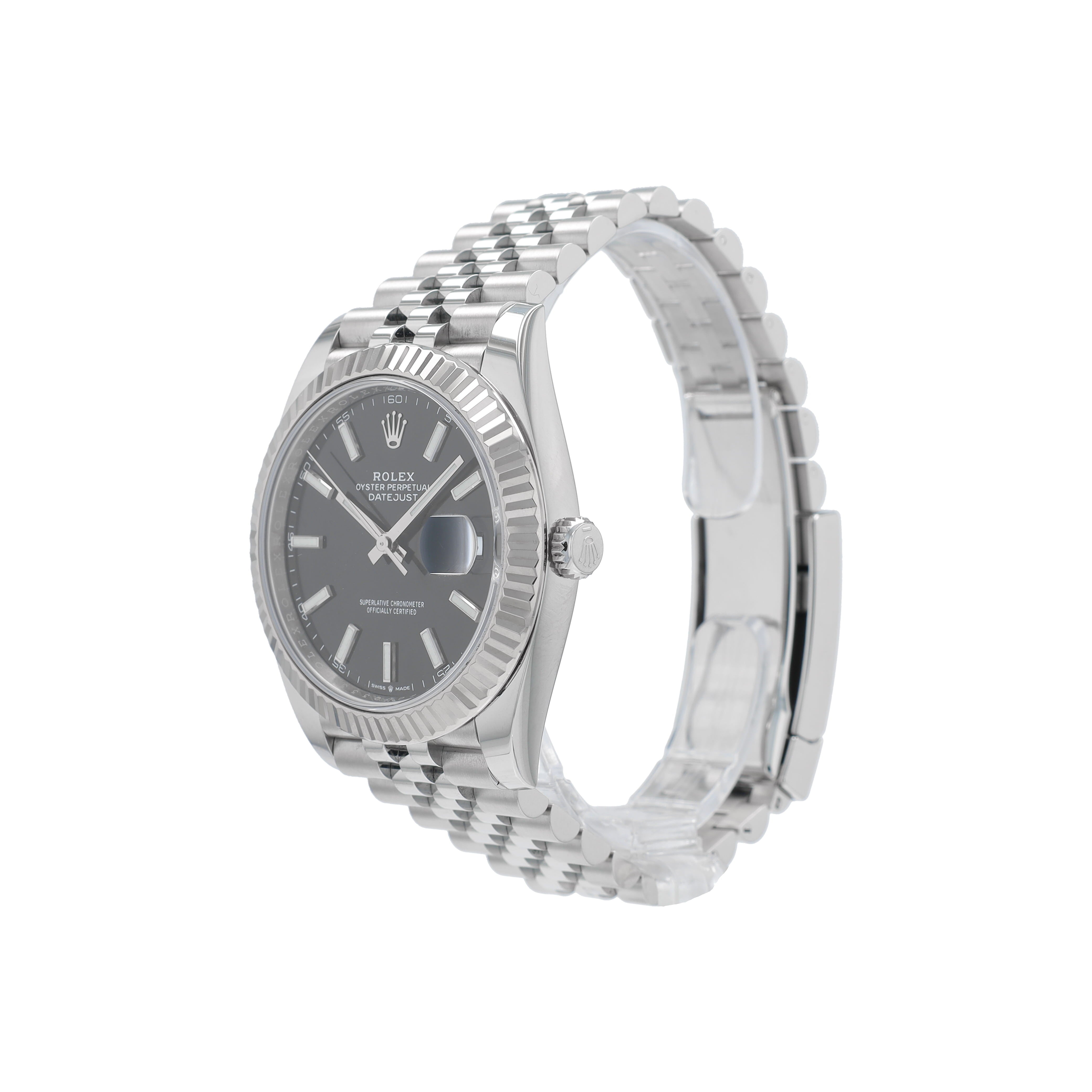 B&P Rolex Datejust 40 126334 41mm Black Luminous Dial Fluted Bezel Oyster Band - Luxuriant Concierge